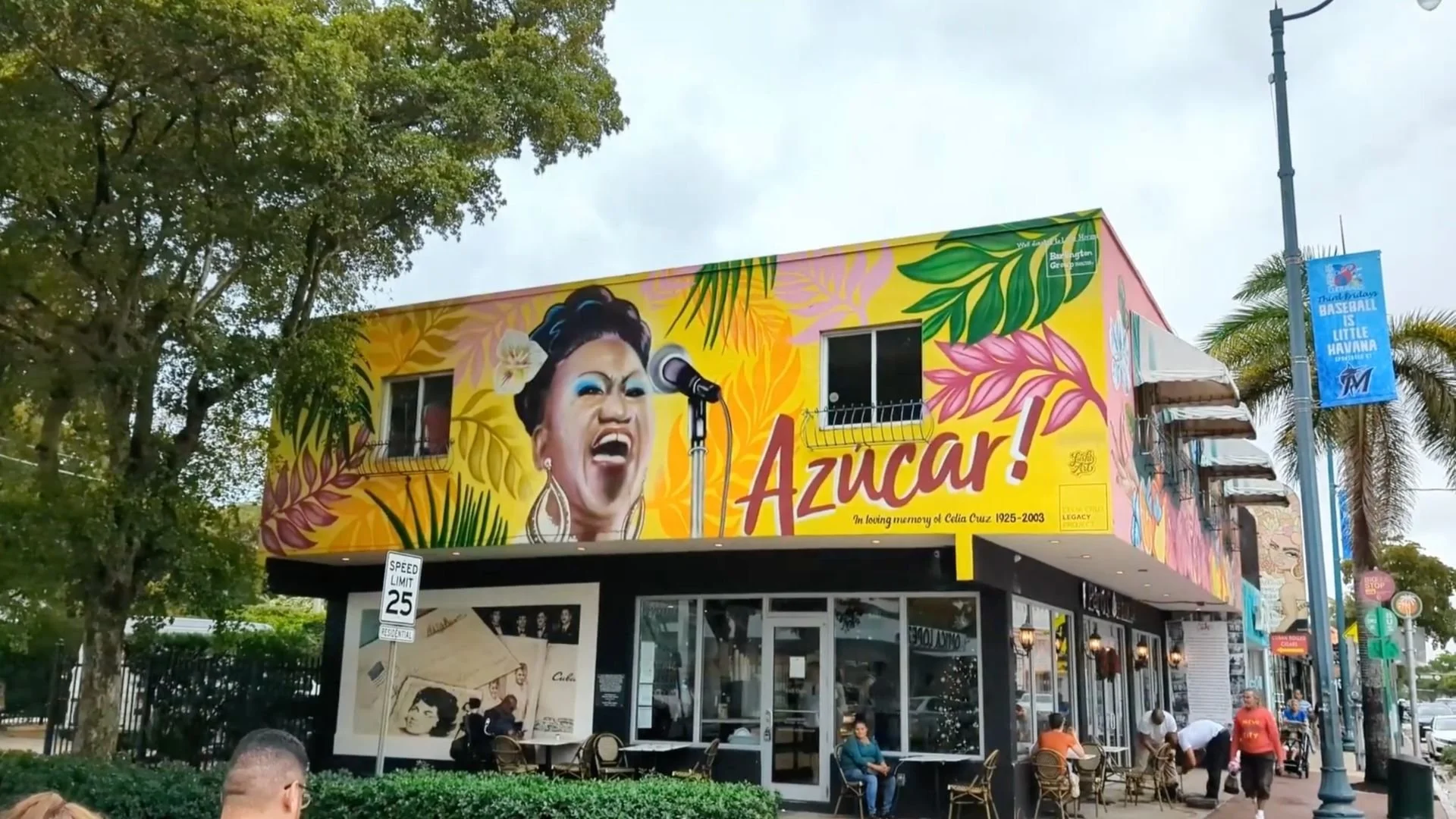 Celia Cruz Mural by Miss Lushy in Little Havana at Calle Ocho featured in the Little Havana Walking Tour