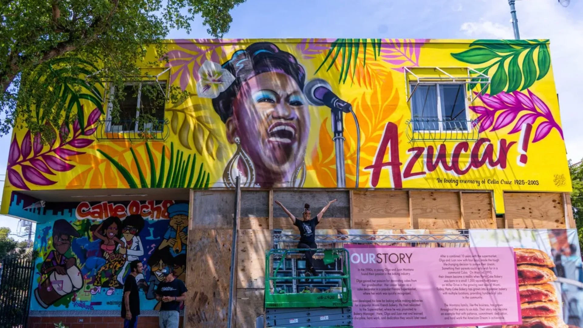 Celia Cruz Mural by Miss Lushy in Little Havana at Calle Ocho featured in the Little Havana Walking Tour