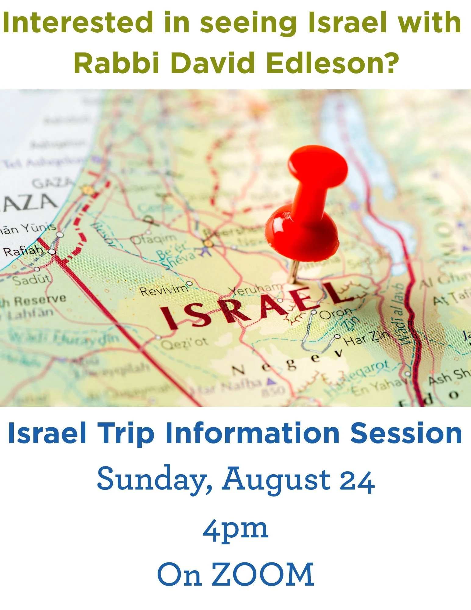 Israel Trip ZOOM Information Session