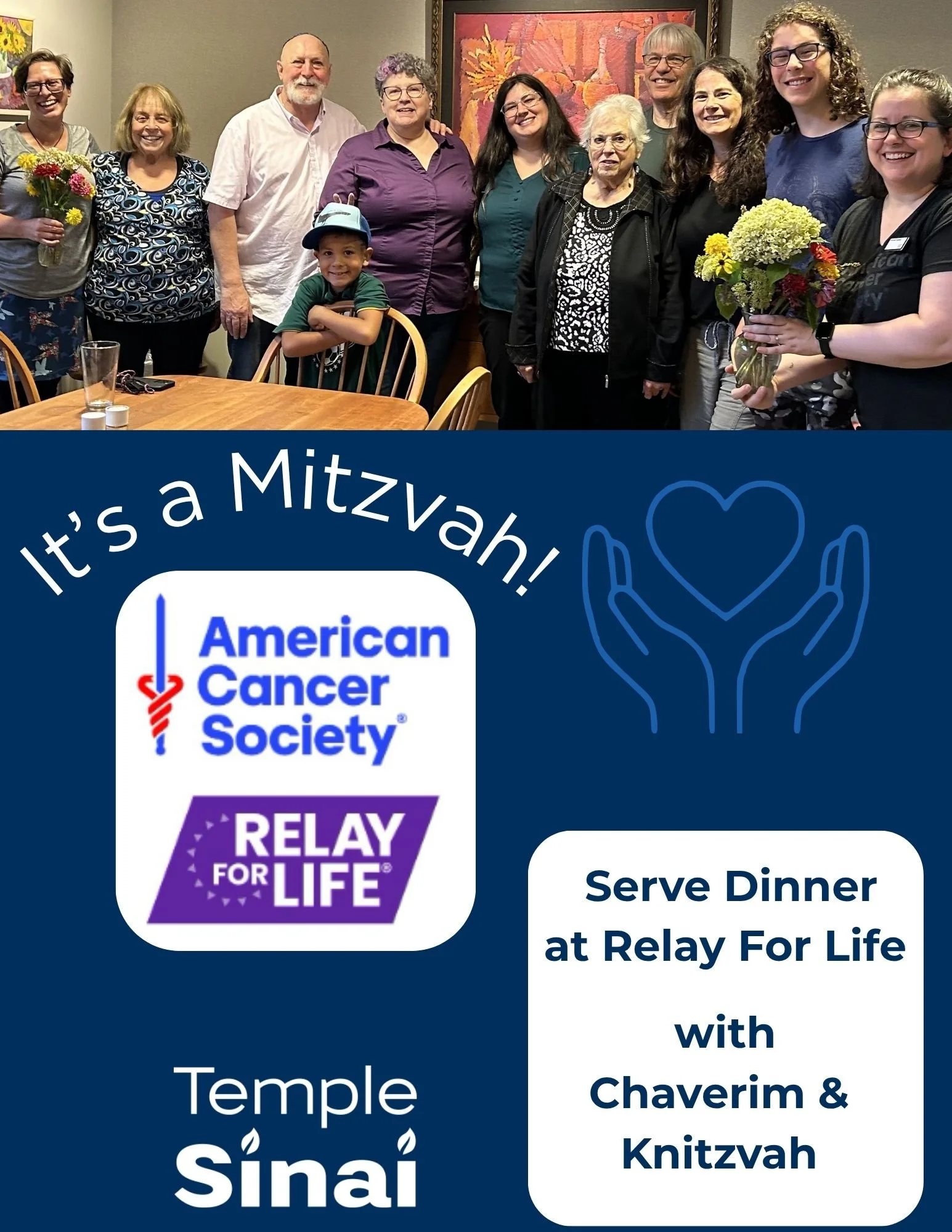 Serve Dinner at Relay For Life with Chaverim and Knitzvah 
