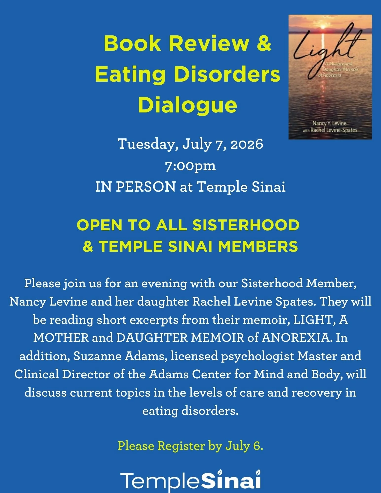 Sisterhood Book Review and Eating Disorders Dialogue 