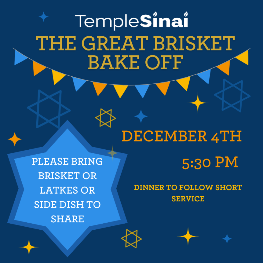 Short Service, Candle Lighting &amp; Brisket Bake Off