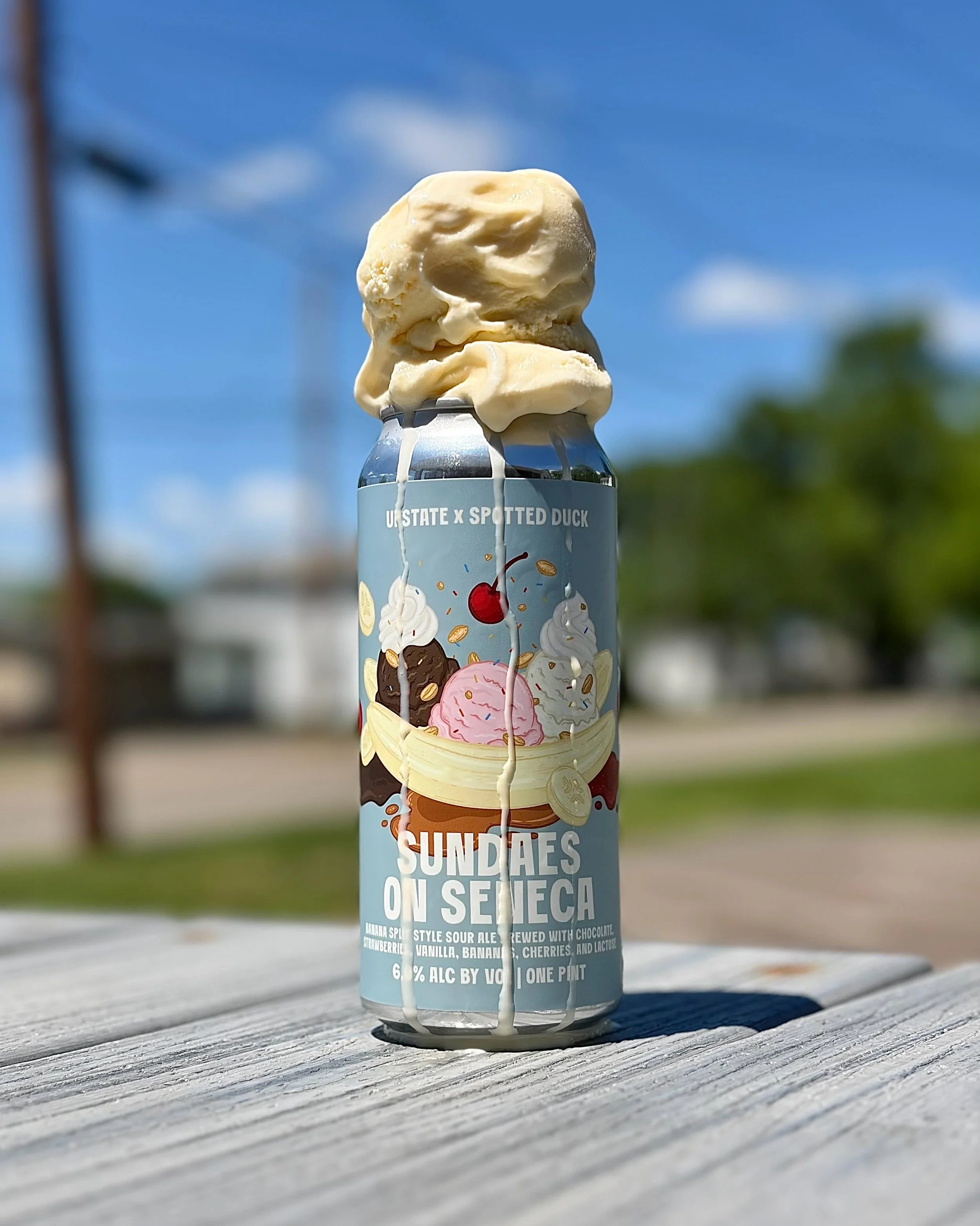 🍦🍌🍒🍫🍺 Our friends at Upstate Brewing Company created Sundaes on Seneca, a banana split-inspired sour beer brewed with our vanilla custard!

One of our favorite things is collaborating with the talented neighbors who make our corner of the Finger