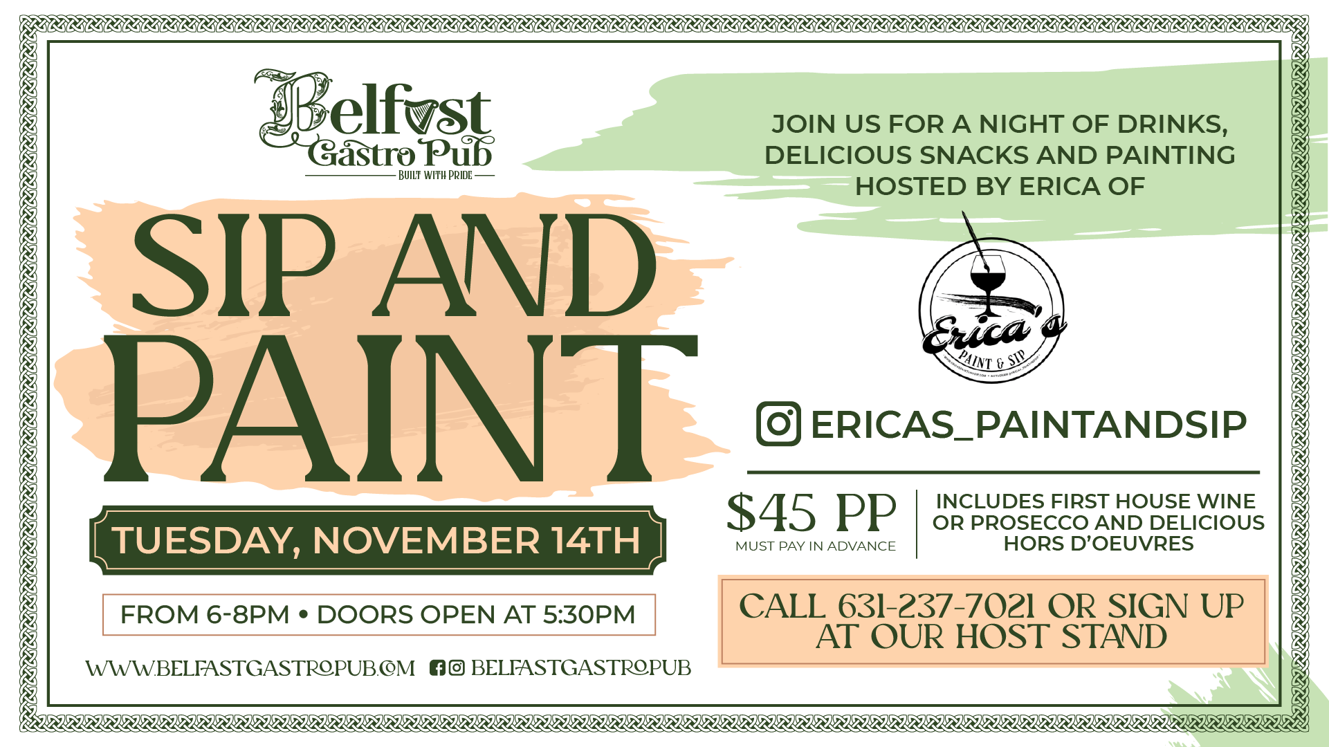Sip and Paint Night — Belfast Gastropub