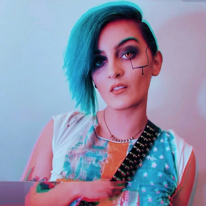 👾 TONIGHT @ 7PM 👾
join @20sidedstories for a #cyberpunk drinking &amp; improv #ttrpg at twitch.tv/20SidedStories (link in bio) and enjoy this look I&rsquo;m calling 👻 The Ghost of Cosplays Past 👻

 ((i&rsquo;m very excited and slightly nervous pl