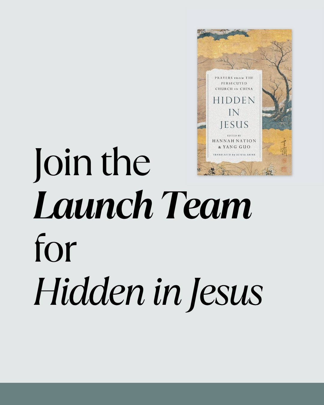 📖 Join the Launch Team! 

We need your help getting the word out about &ldquo;Hidden in Jesus&rdquo;! This book has a message worth sharing, and reviews in the first two weeks make all the difference for credibility and visibility.

Join our Launch 
