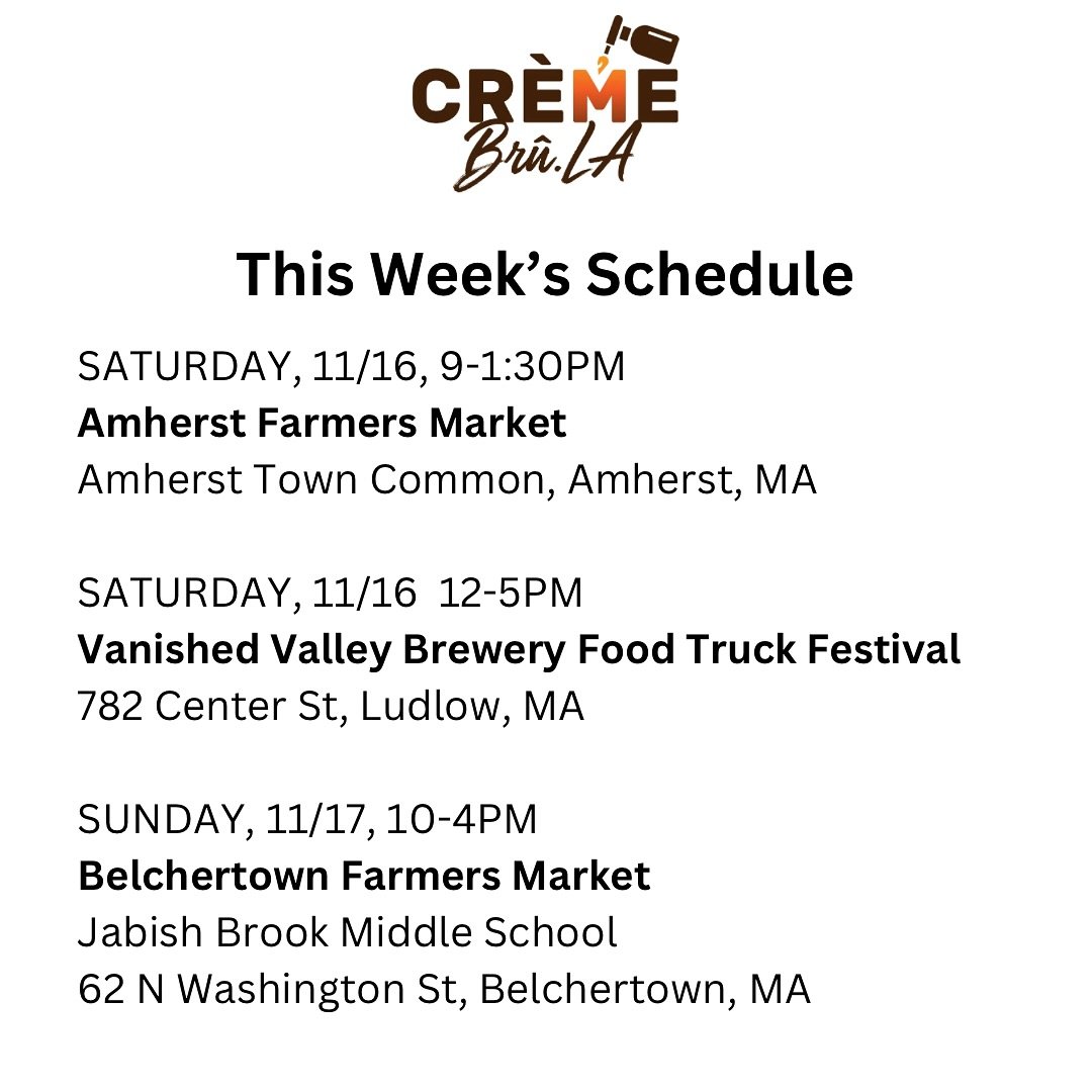 Shockingly (though unseasonably) good weather this weekend so we&rsquo;re excited to spend some of it with you! 

First @amherst.farmers.market 9-1:30PM on Saturday, then our first trip to @vanishedvalleybrewing 12-5 for their #foodtruckfestival.

FL