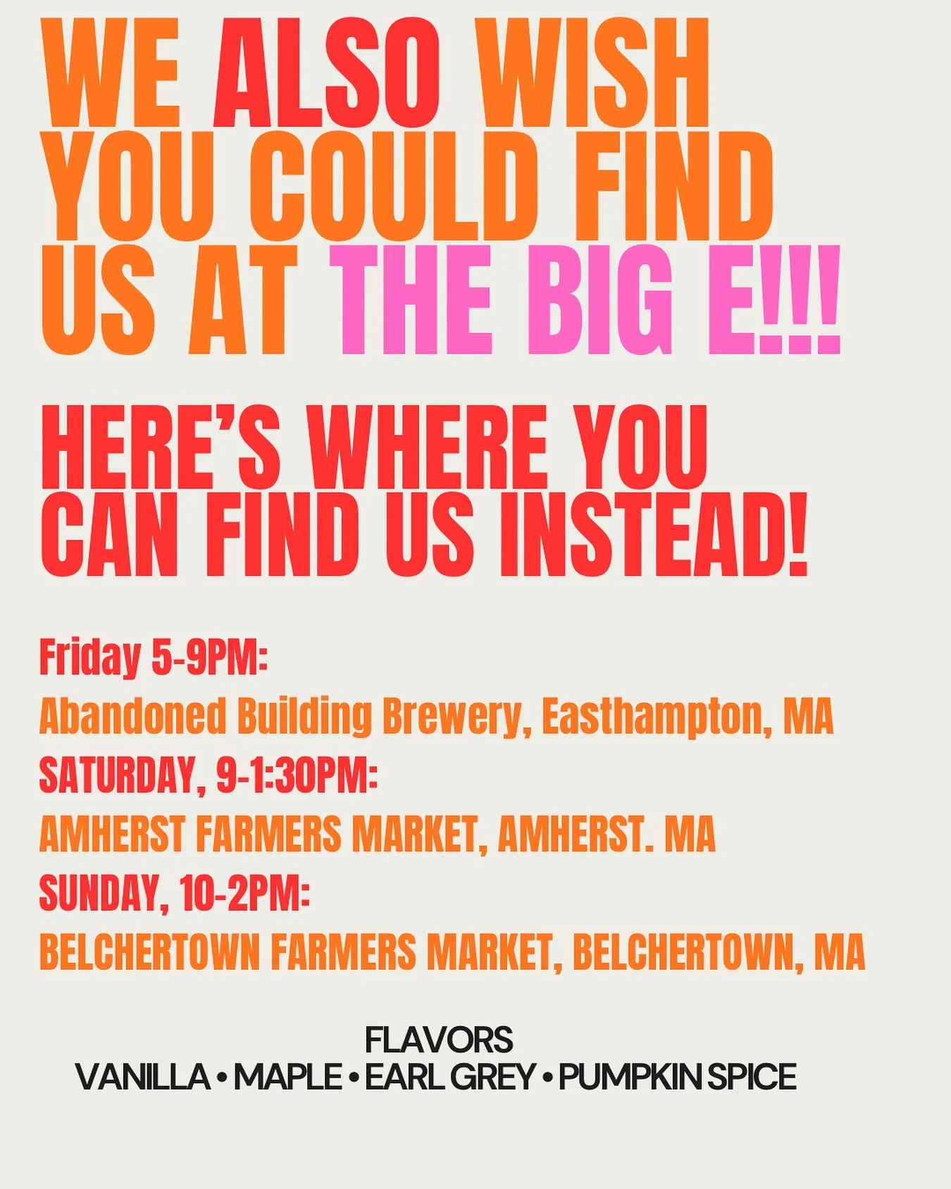 We ALSO wish you could find us at @thebigefair this week&hellip; but you can still get your br&ucirc;l&eacute;e fix here in Western #massachusetts. 

In the past two weeks we&rsquo;ve tripled our all-time sales record, sold out at the Amherst Block P