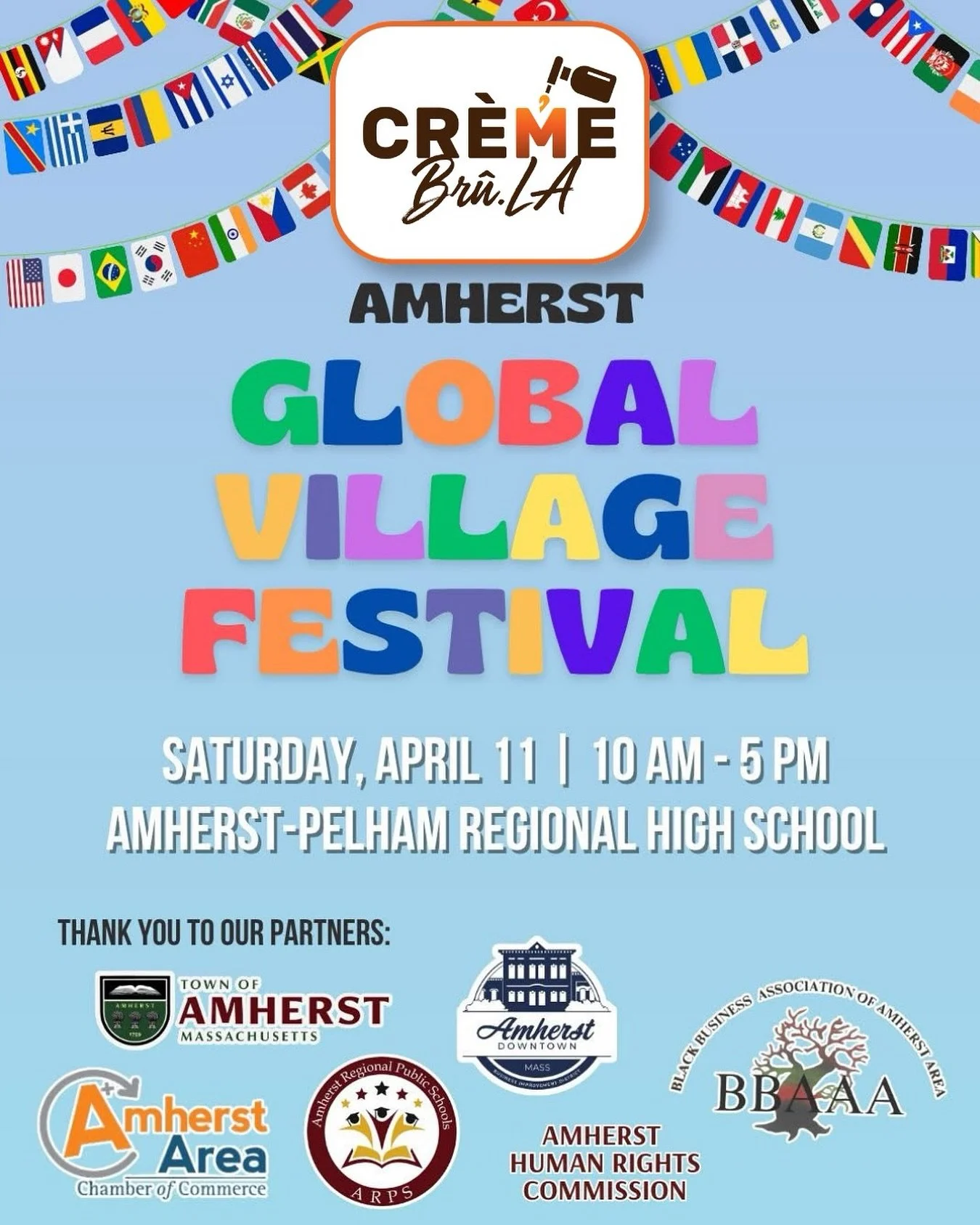 Join us at Amherst Regional High School tomorrow, Saturday April 11, as we kick off our 2026 season at the @townofamherst Global Village Festival. 

Next week we&rsquo;ll start the @amherst.farmers.market before expanding to a bunch of really cool Sp