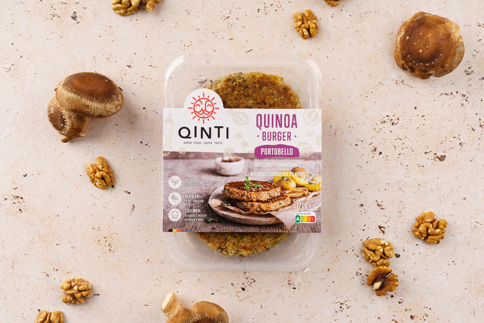 QINTI burger met portobello