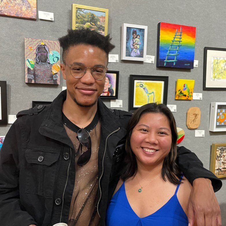 Me and new arty friend @black.masq at the Oklahoma Art Guild Small Works Show!