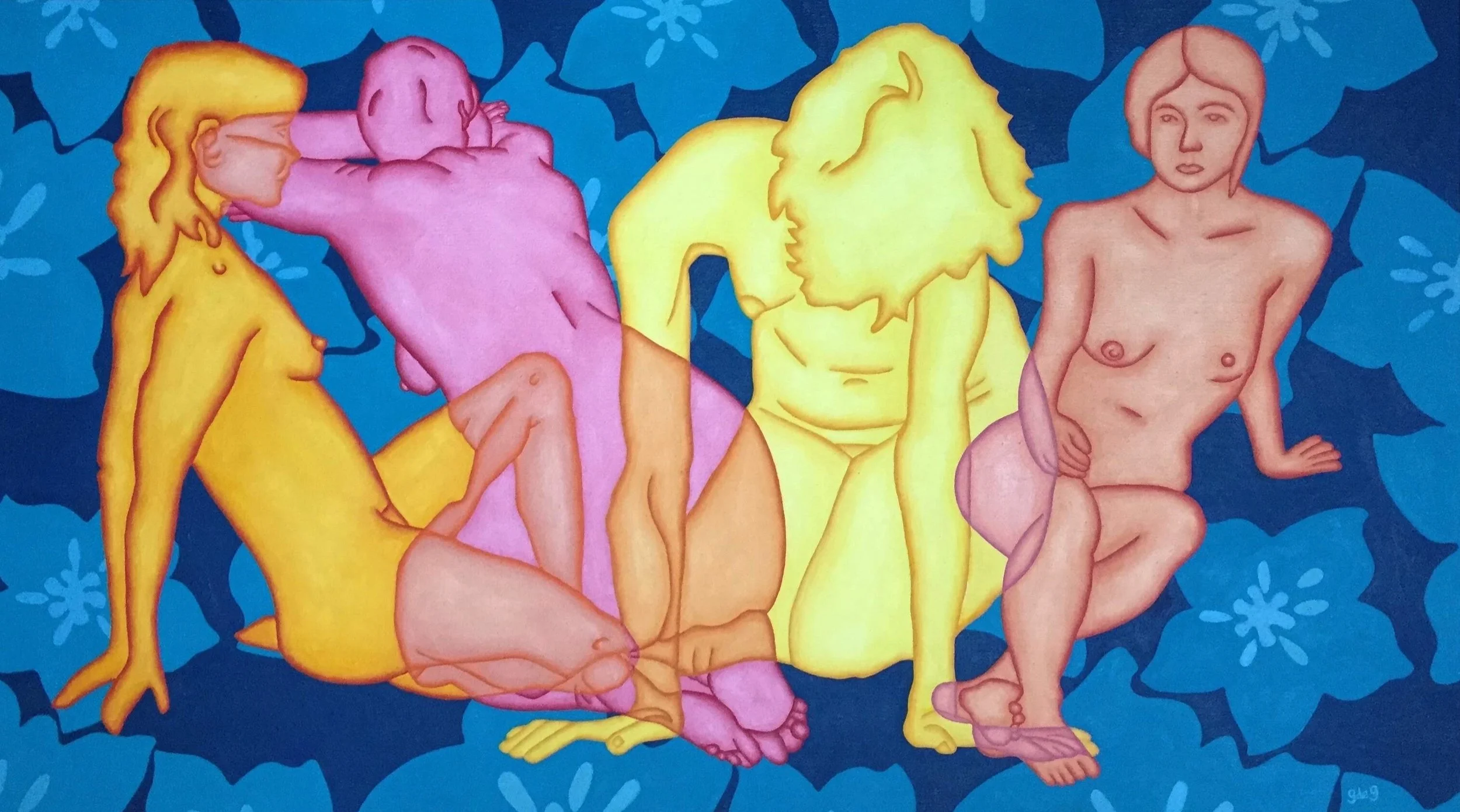 Women Surrounded by Flowers, Oil on Canvas, 2020, SOLD