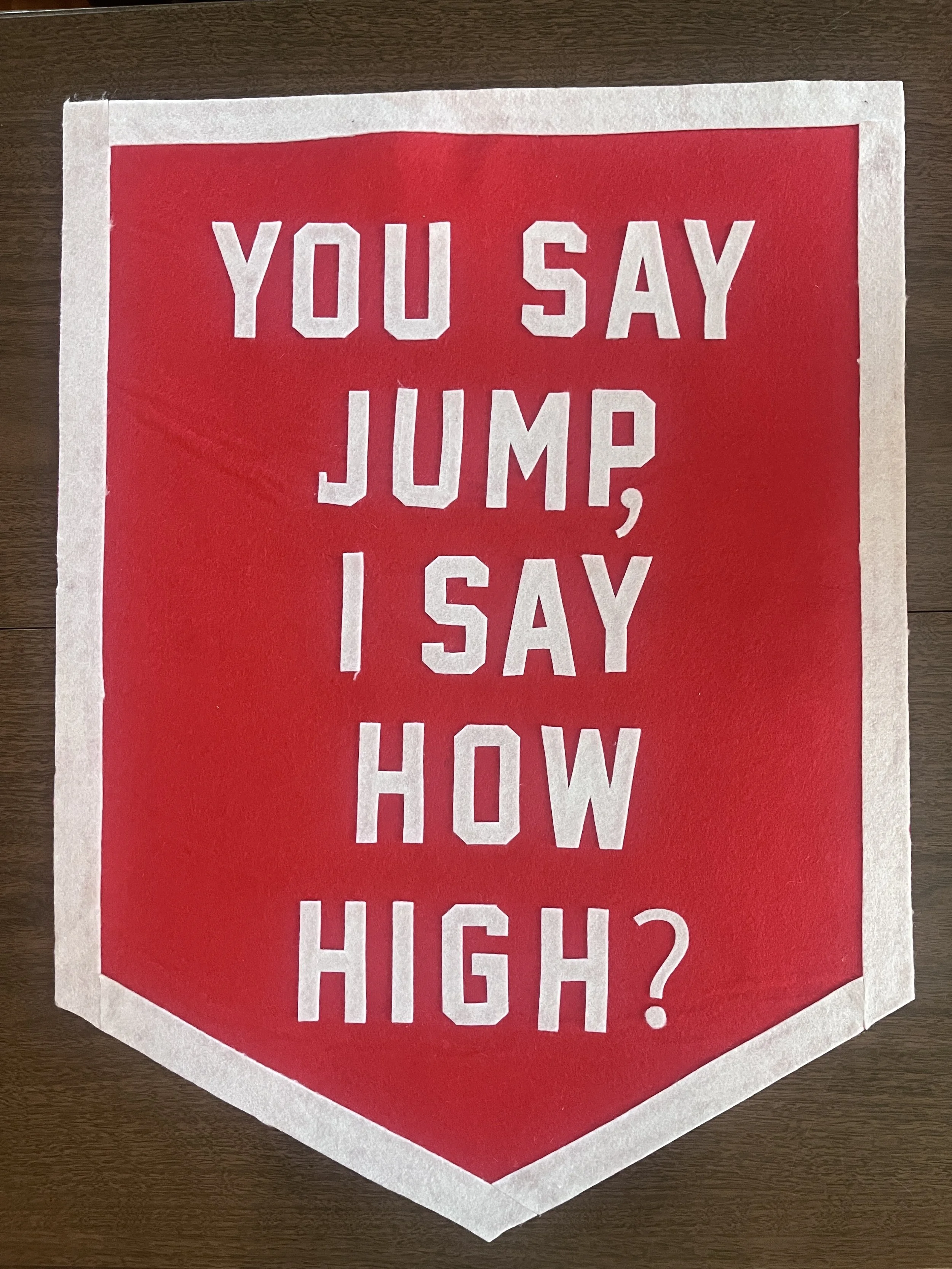 "How High" lyric pennant banner
