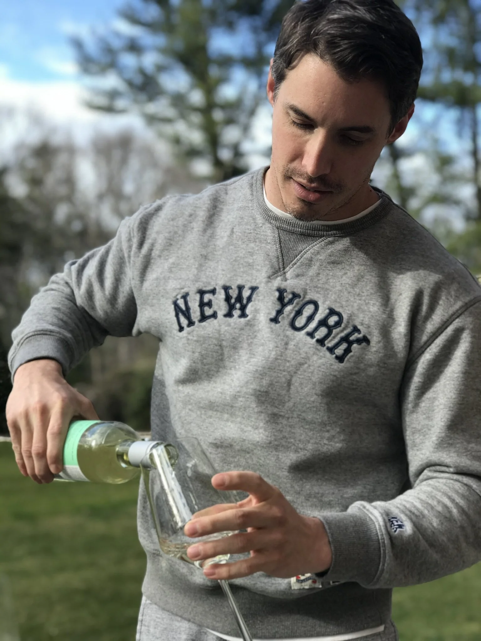 Enjoying some local vino from Bridge Lane