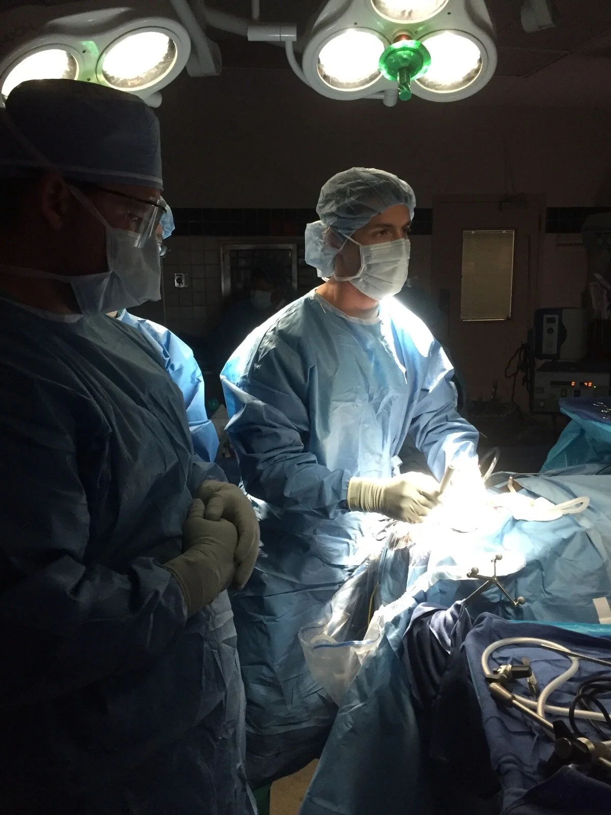 Dr. Josh Ryan performing a brain operation at Georgetown University Hospital.