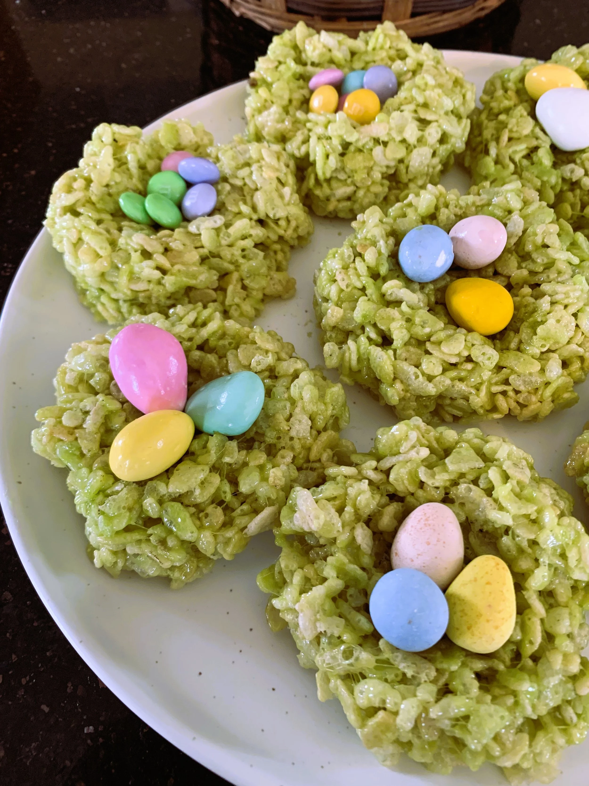 Rice Cereal and Marshmallow Spring Nests