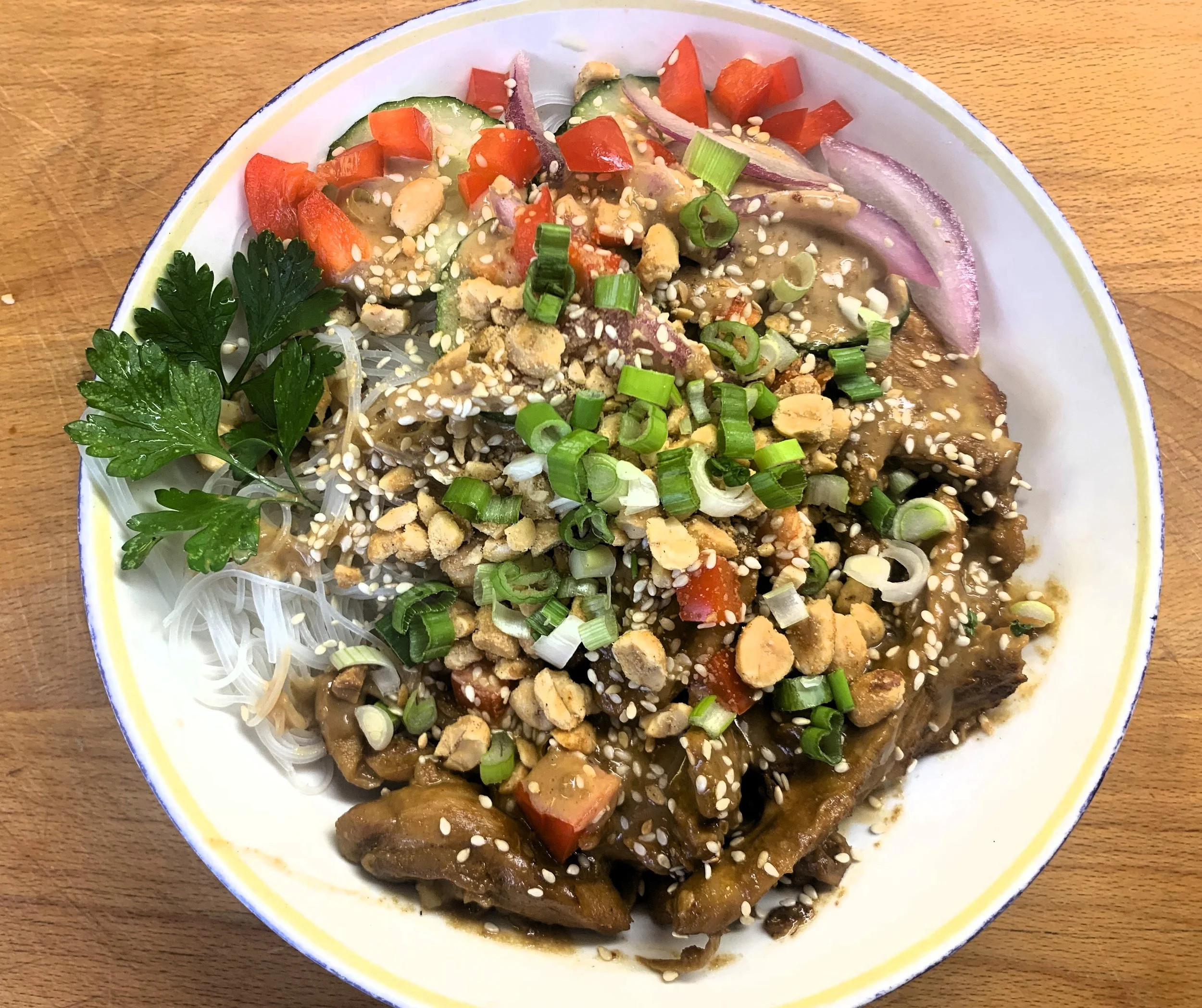 Thai  Peanut  Butter Chicken  Bowl