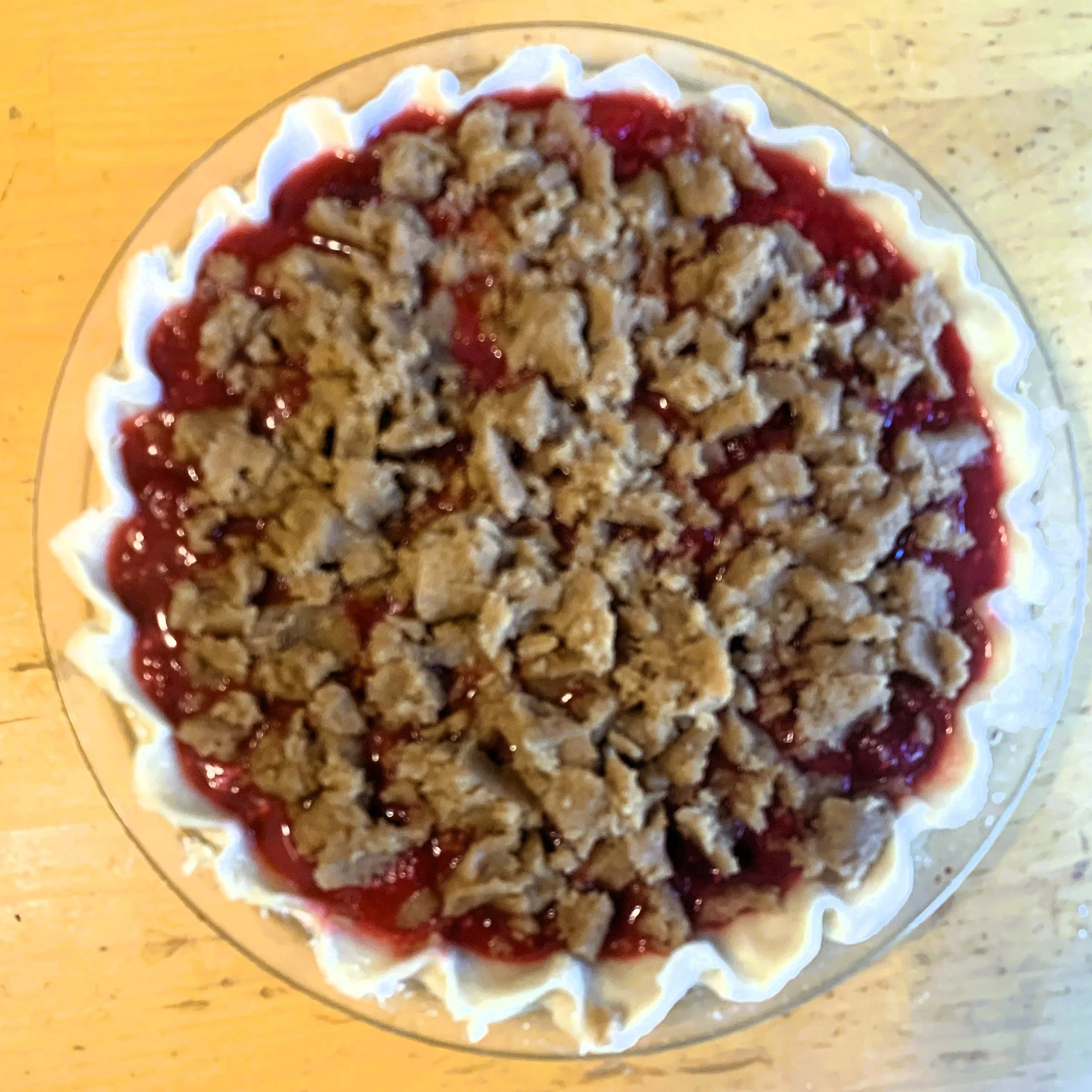Raspberry Streusel Pie