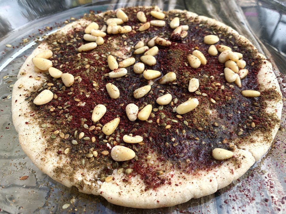 Jordanian Mena'eesh - Zaatar on Pita