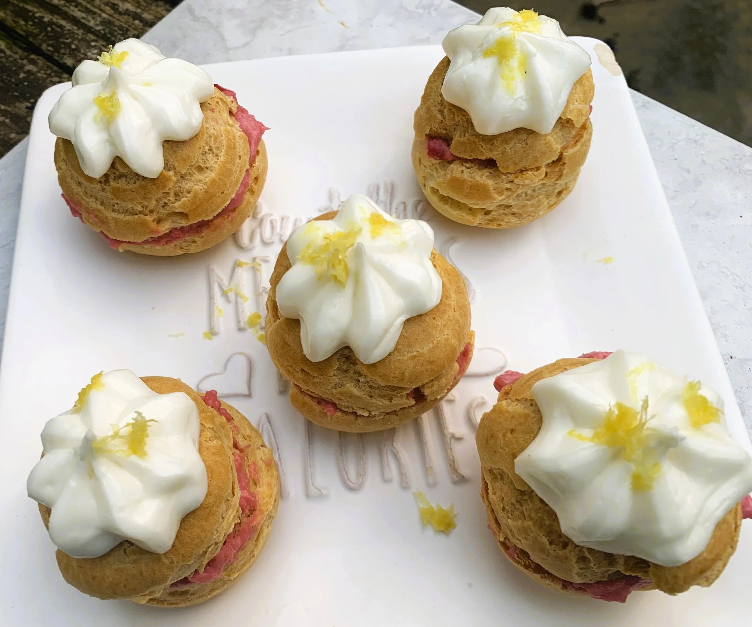 Raspberry Lemon Cream Puffs โ Persnickety Panhandler