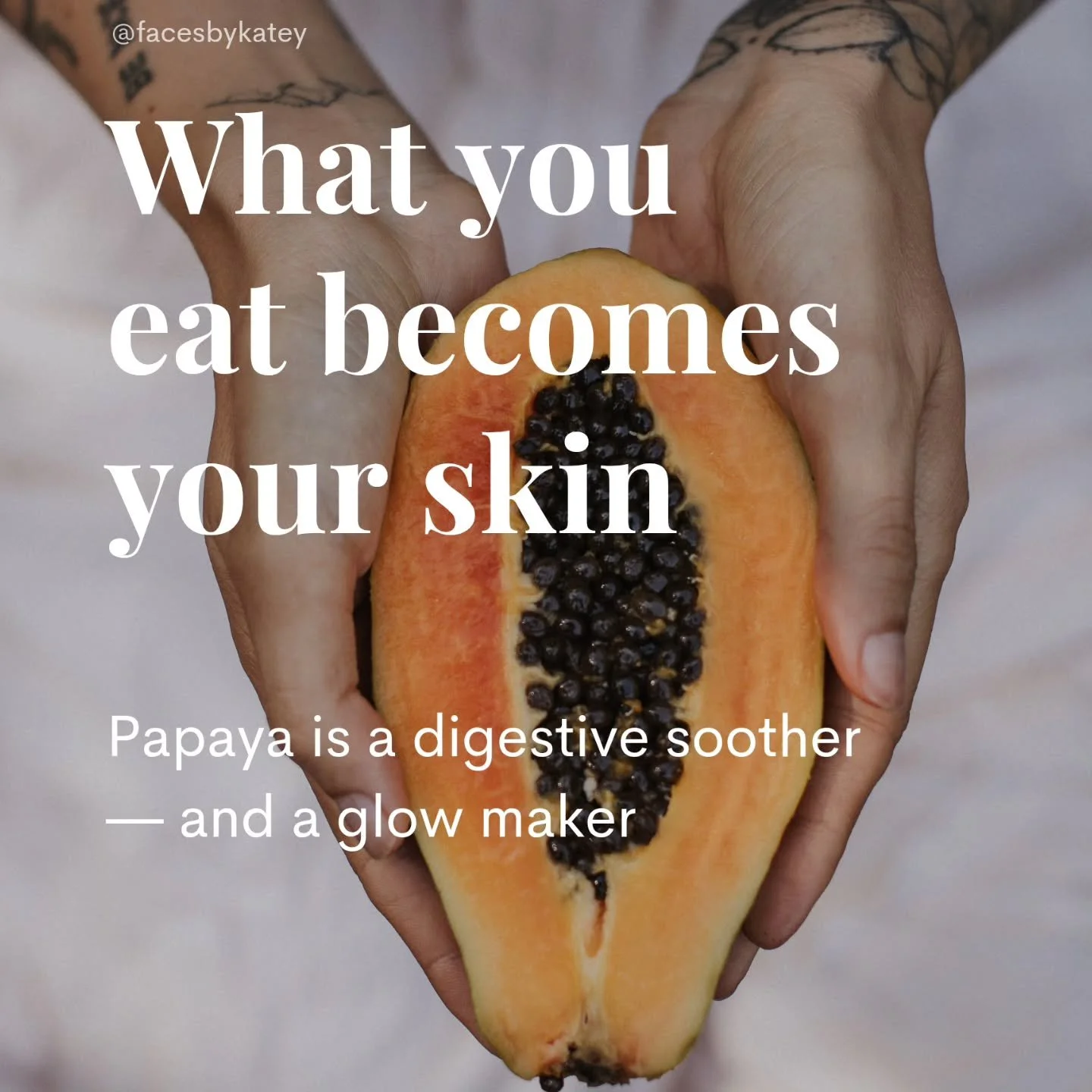 Papaya is one of the most nutrient-dense, skin-loving fruits you can eat and I love including it in my glow diet.

Rich in beta-carotene + vitamins A &amp; C, papaya helps support collagen, calm inflammation, and bring that bright, clear-skin energy 