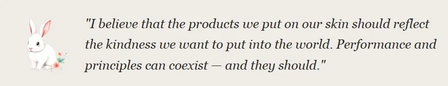 cruelty free facesbykatey quote with a bunny