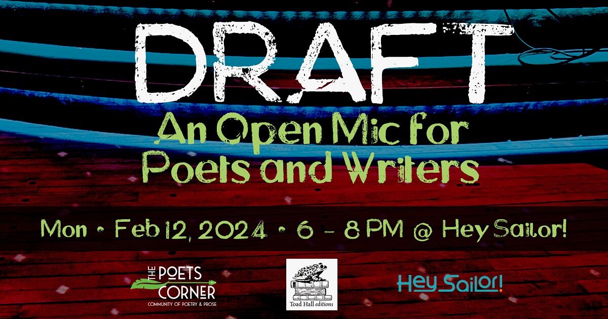 Tomorrow night! We&rsquo;re hosting another Draft Open Mic with @thepoetscornermaine featuring a very friendly audience full of good listeners! Read something new, something you&rsquo;ve never shared, a work in progress or something old you want to t