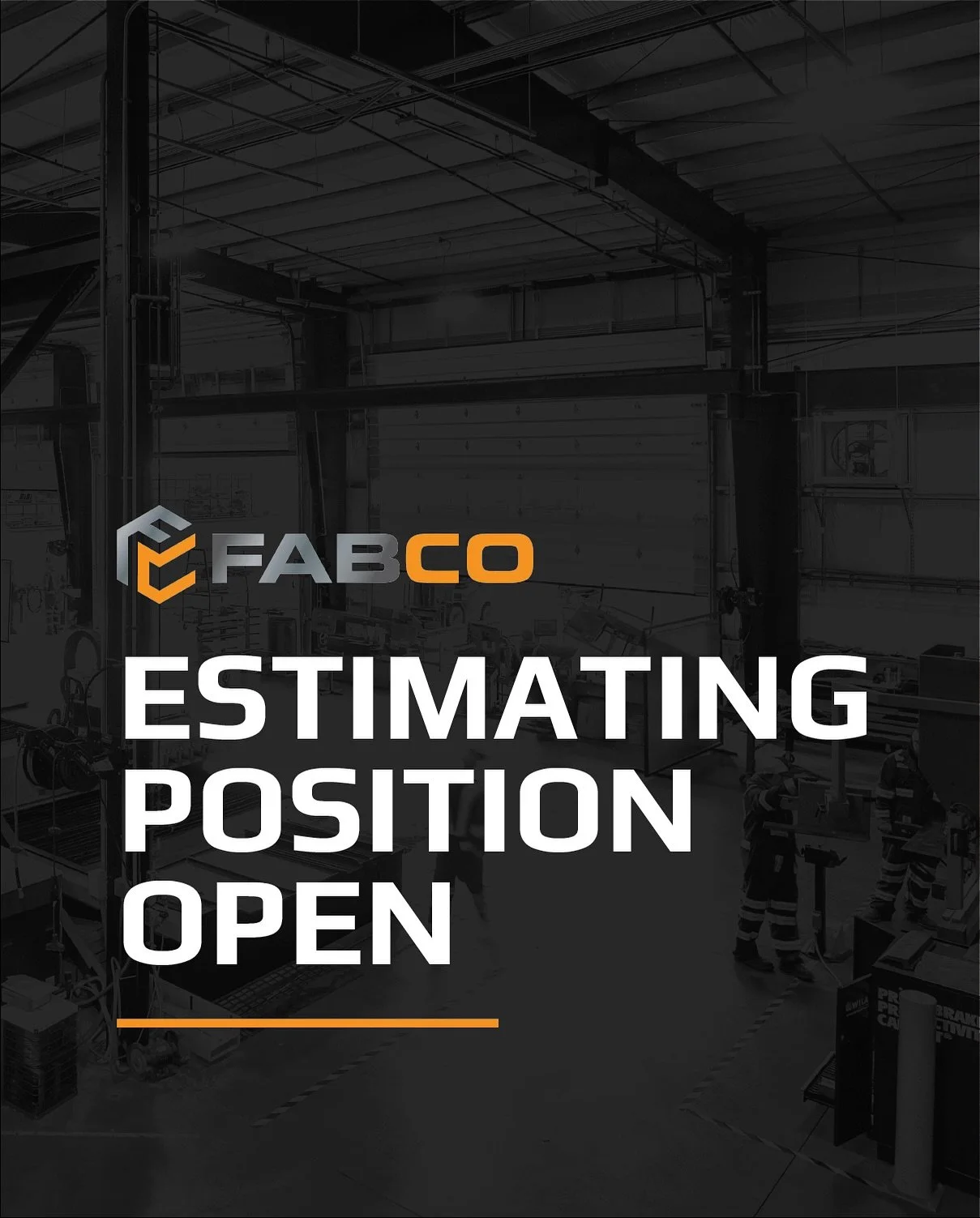 ESTIMATOR Position Open
📍Woodburn, Oregon

We have a position open at FABCO! Join a skilled, tight-knit team that values the role estimating plays in ever successful build. 

Link in our bio