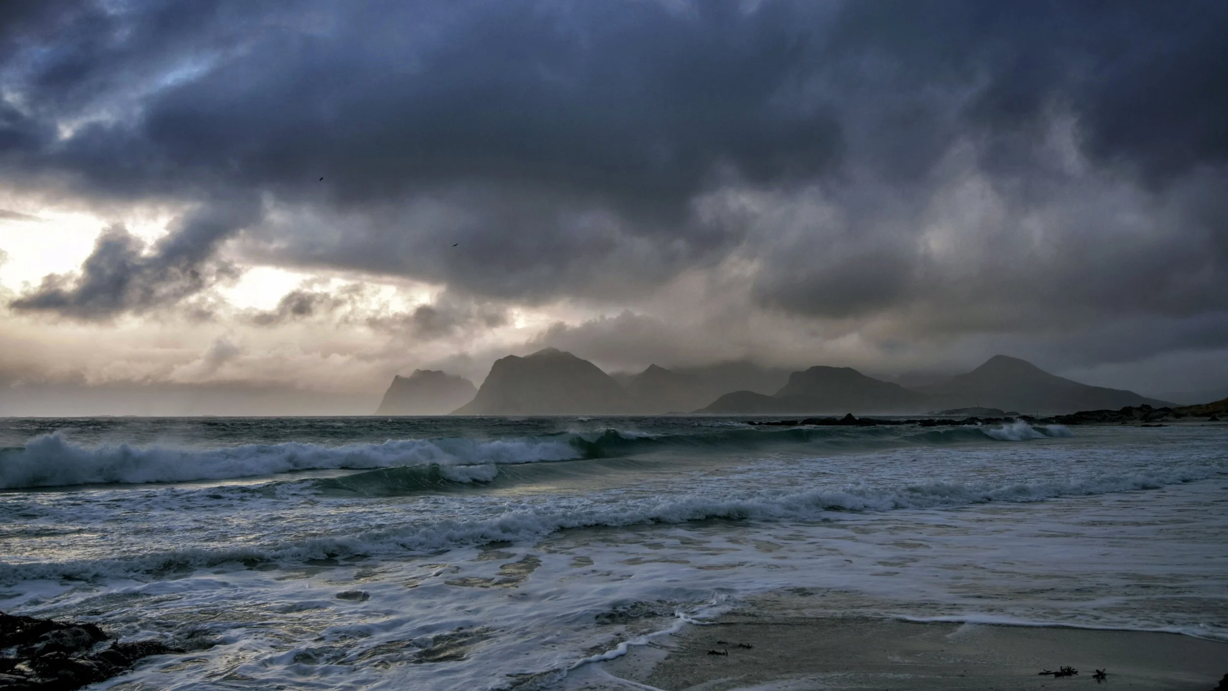 a storm over the ocean