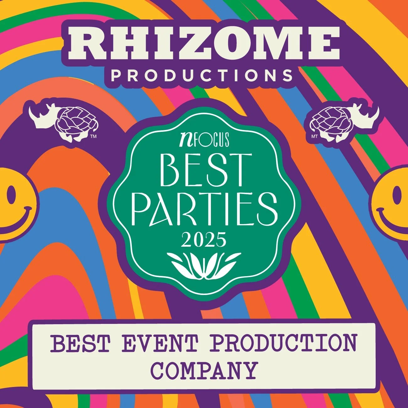 Huge news: Rhizome Productions just took home the @nfocusmagazine award for Best Event Production Company! From our humble 2011 beginnings as Matt Leff&rsquo;s side hustle to the full-scale production team we are today, it&rsquo;s been an incredible 