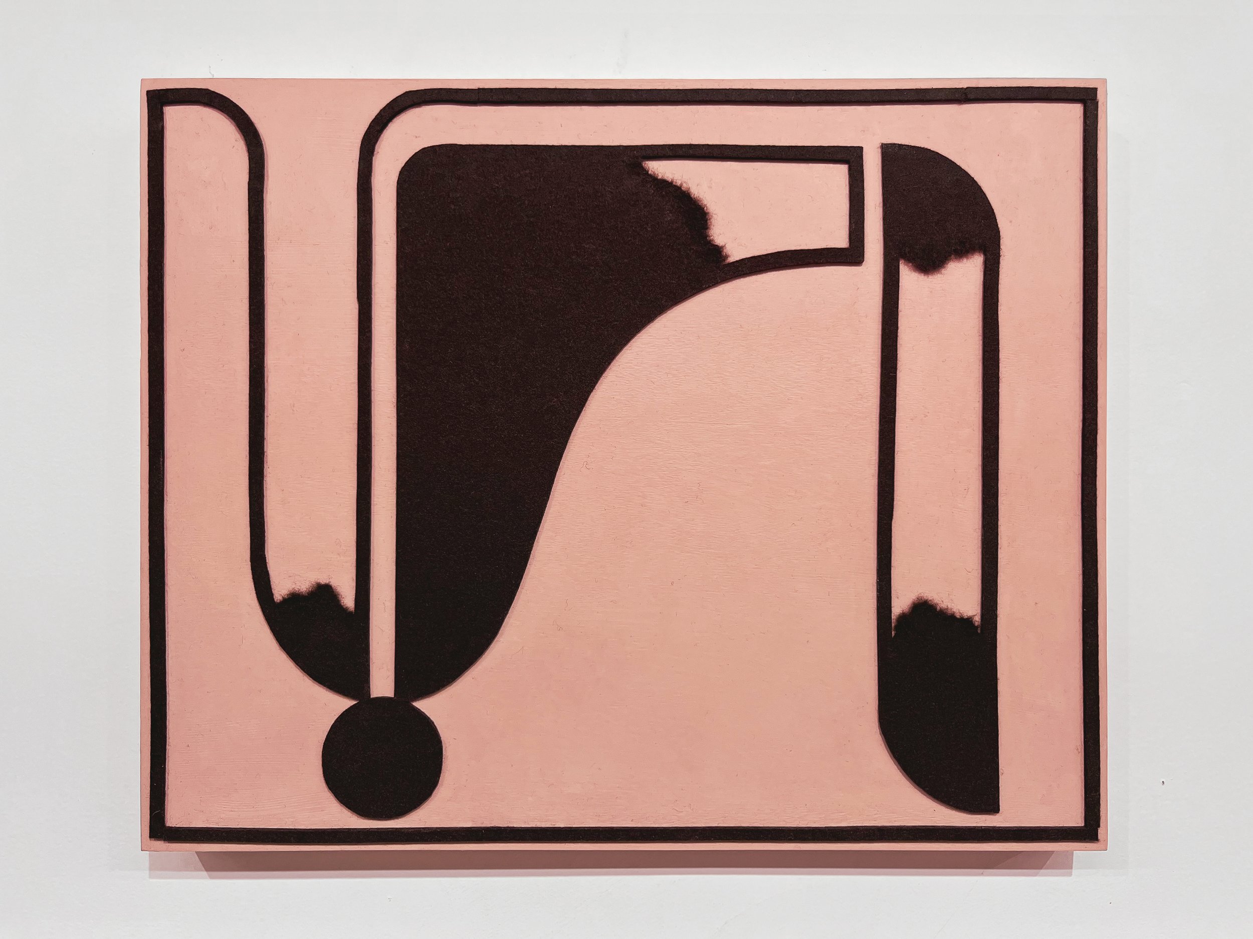 untitled (006.2024), 2024 • Felt, homemade sculpting compound, chalk paint and wax on panel • Height: 18”, Width: 24”