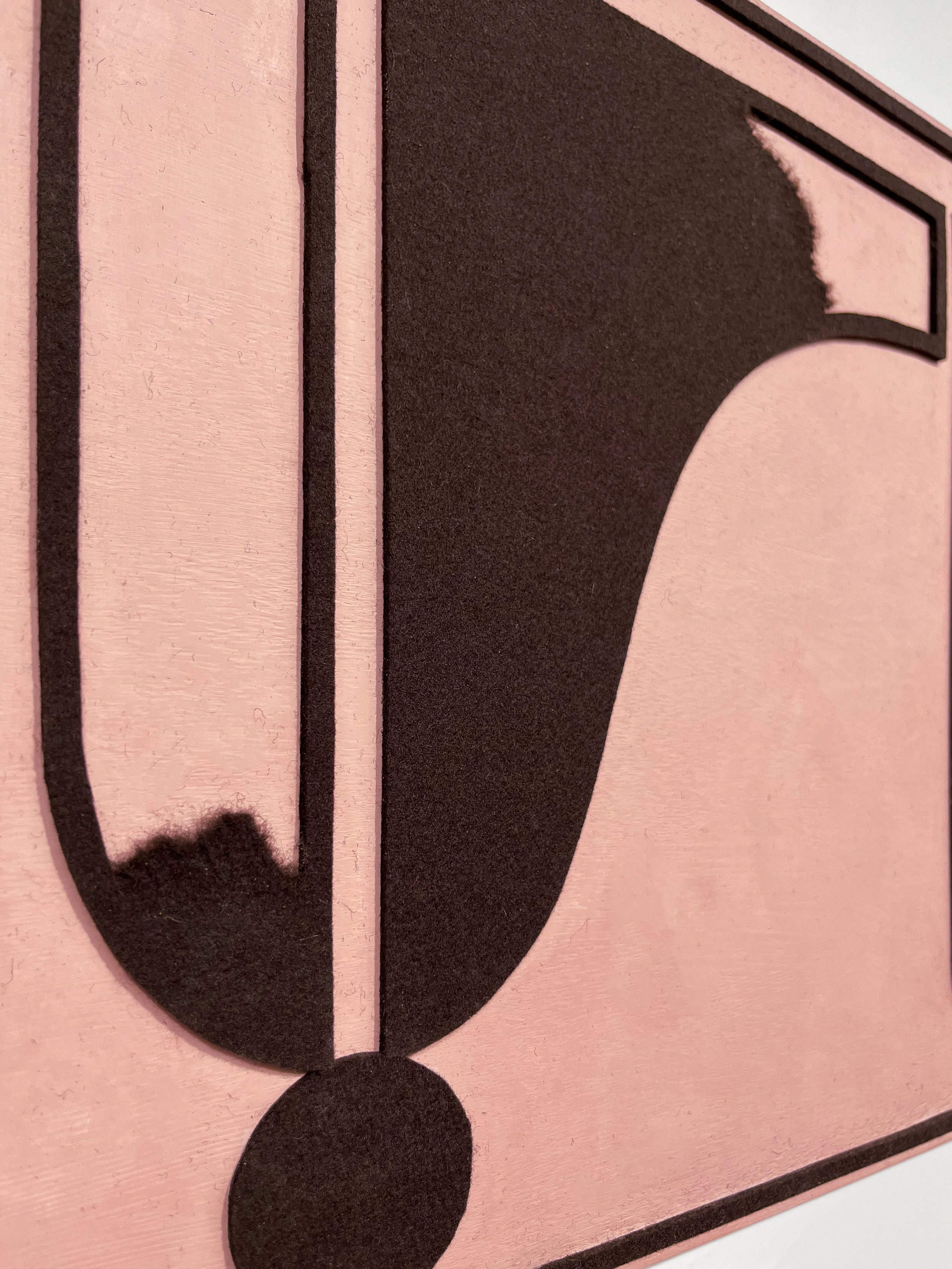 untitled (006.2024), 2024 • Felt, homemade sculpting compound, chalk paint and wax on panel • Height: 18”, Width: 24”