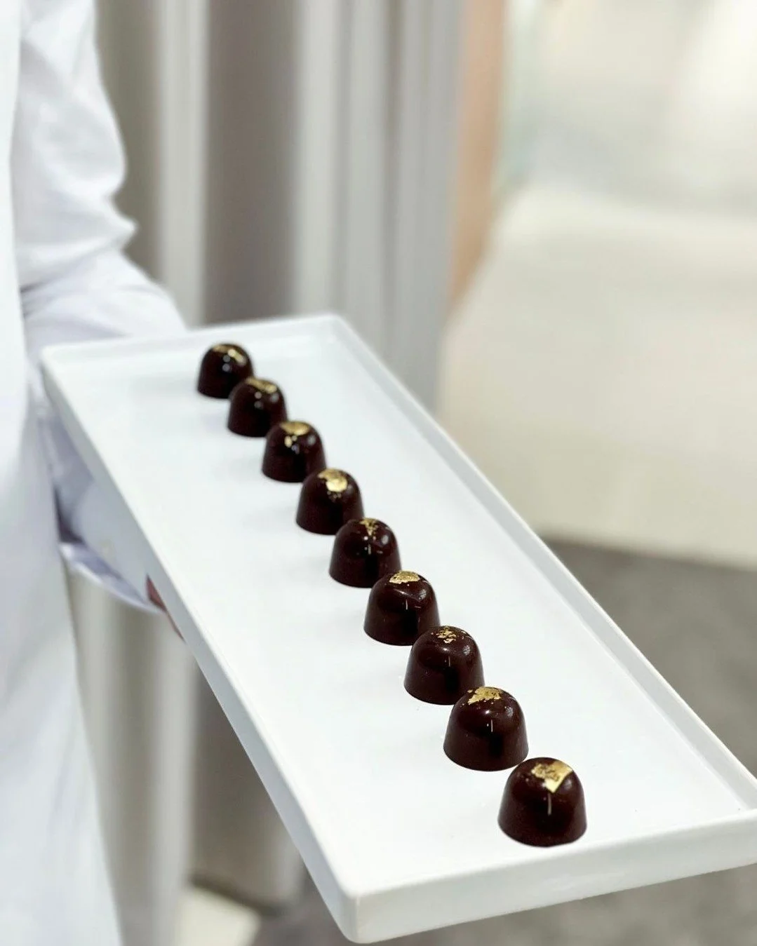 Salted Caramel Dark Chocolate Bon Bon + Gold Leaf