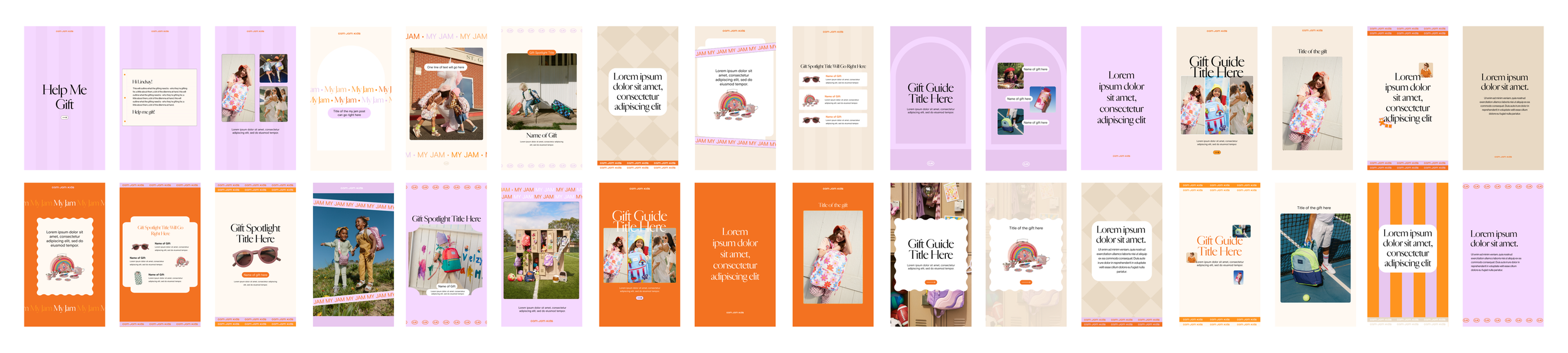 Colorful Kids boutique social media story graphics
