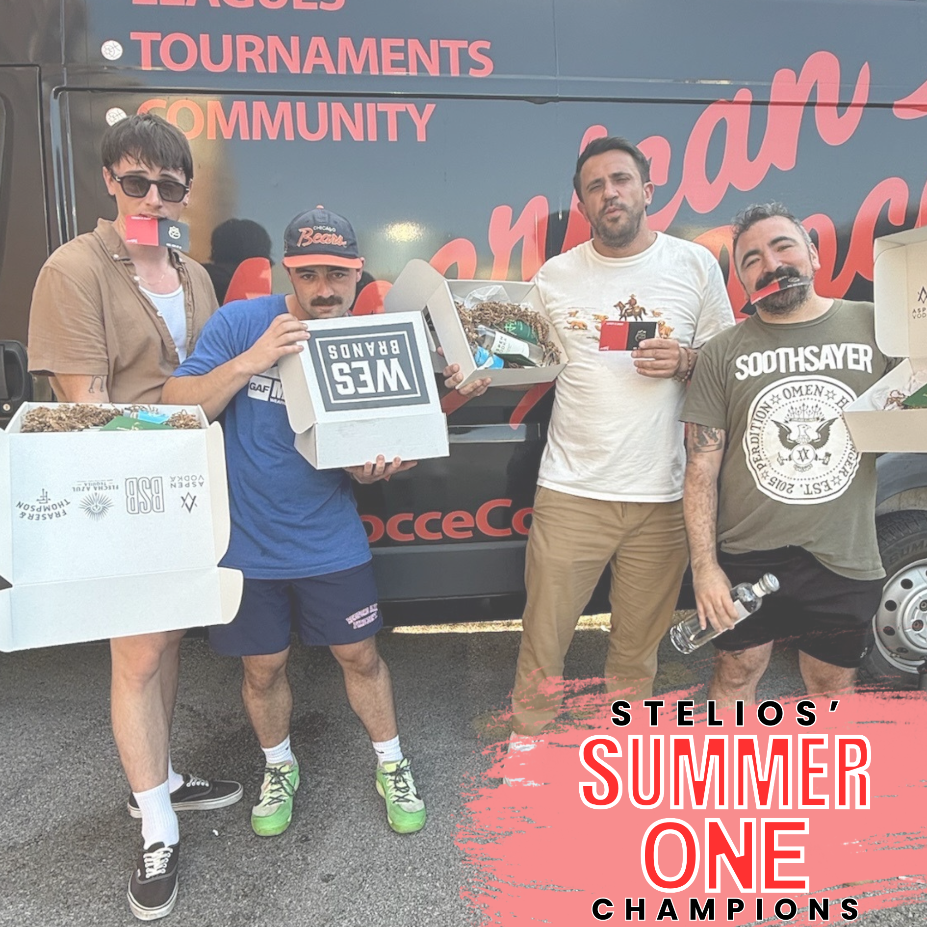 Stelios' Summer One Champions - Dustin Holsinger, Billy Stripeik, Milan Tomic, Sergio Santillan