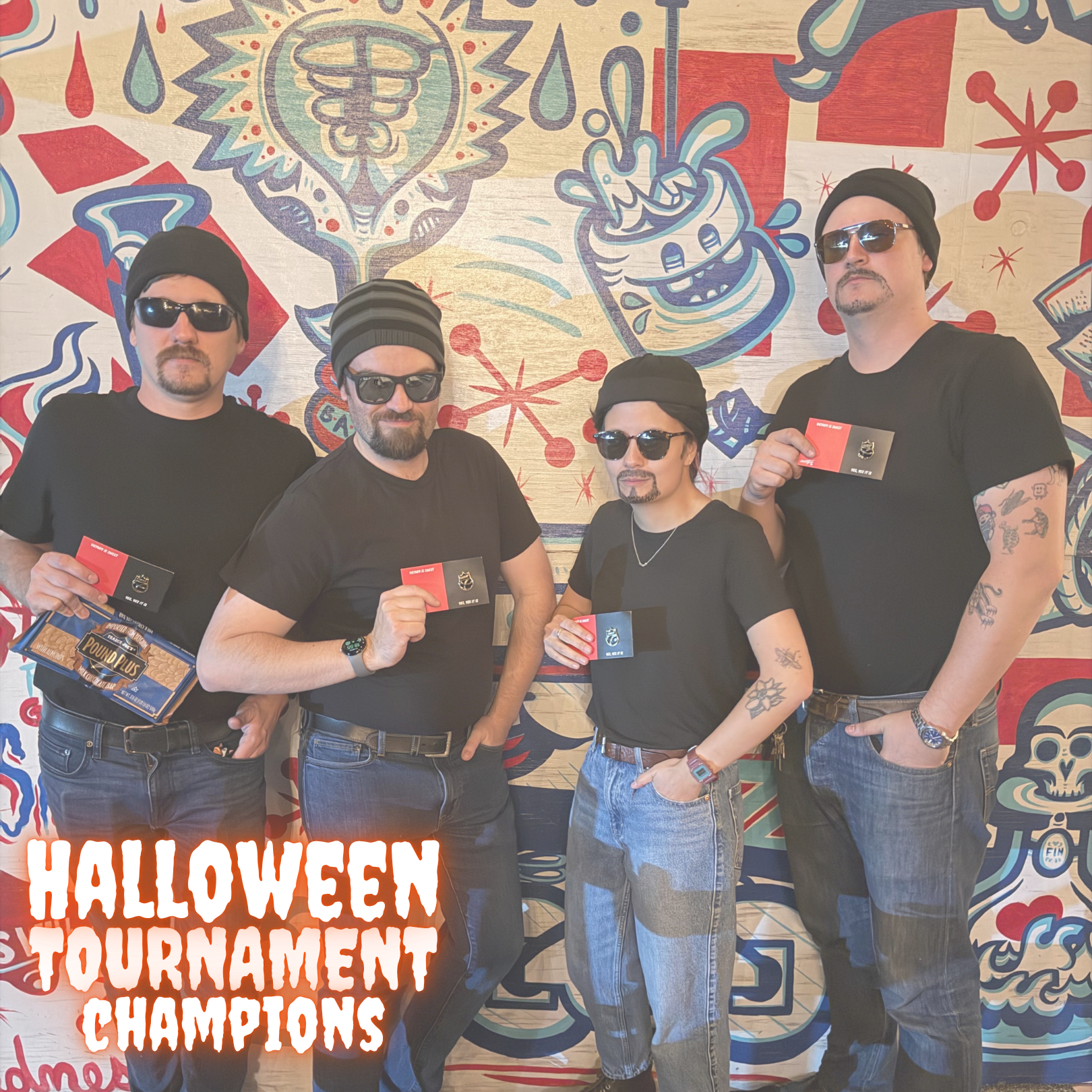 Halloween Tournament Champions - Kevin Keating, Miles Crawford, Mia Larson, Jeremy Keltner