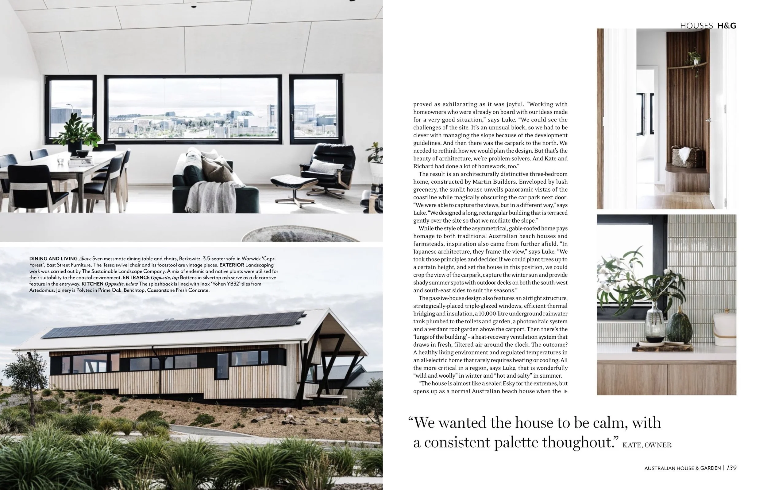 The Strait House, a passive house in the Cape Paterson Eco Village, by