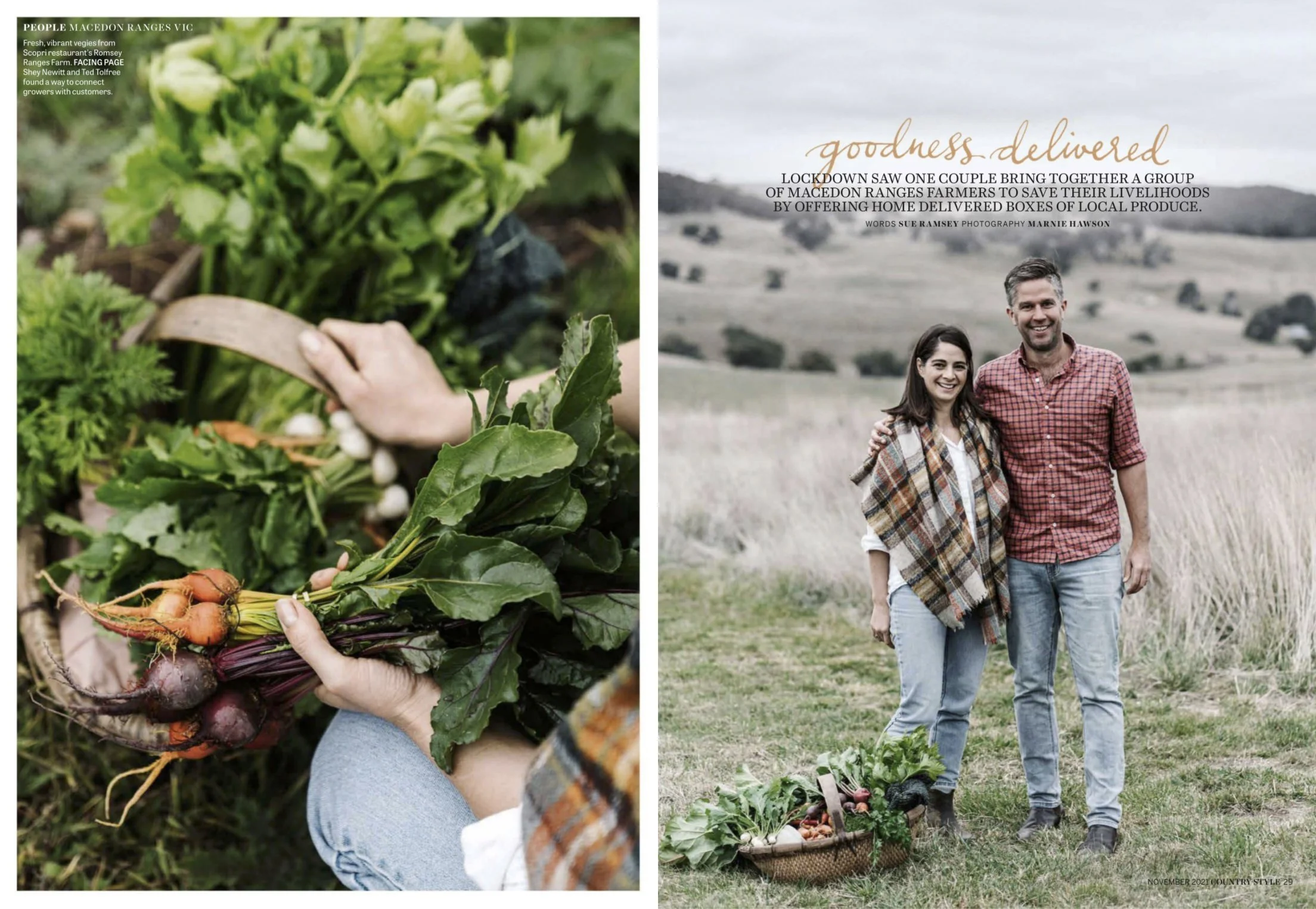 Macedon Ranges Produce as seen in Country Style.