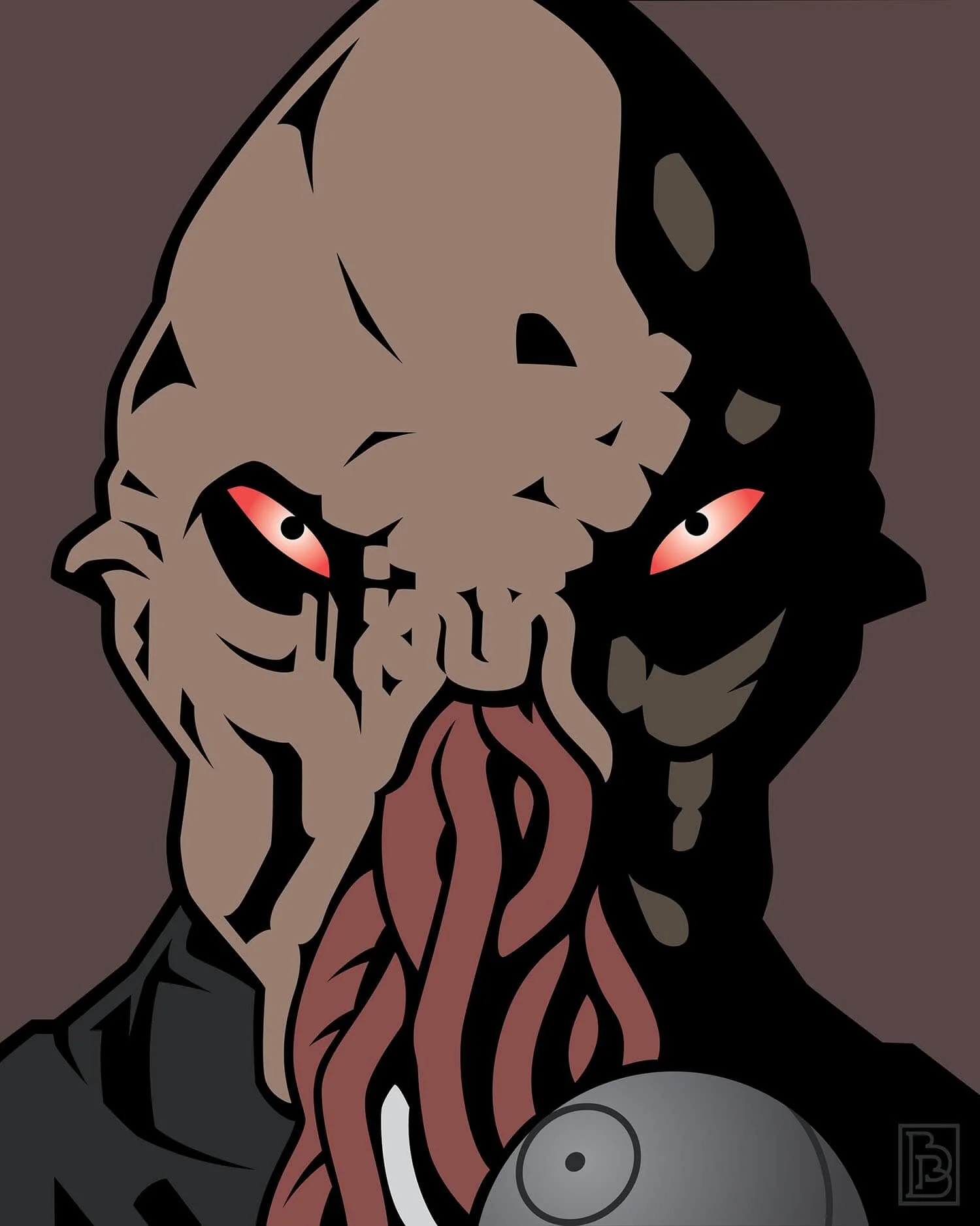 Doctor Who The Ood portrait pop art design by artist Bradley Beard