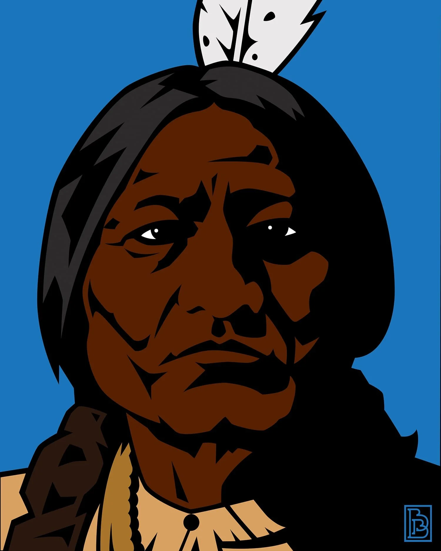 Sitting Bull Lakota Native American portrait pop art design artist Bradley Beard