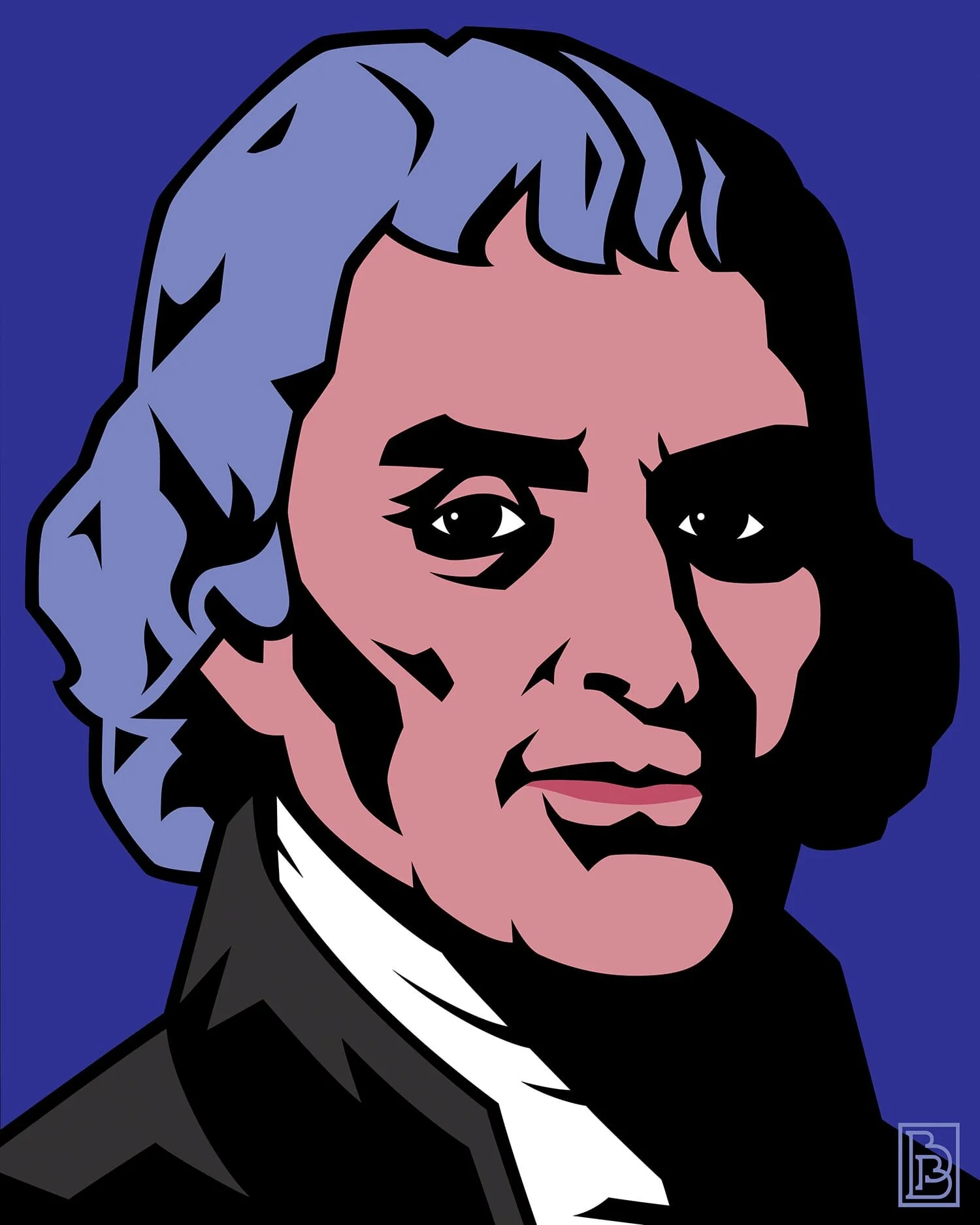 Thomas Jefferson President Mount Rushmore portrait pop art design artist Bradley Beard