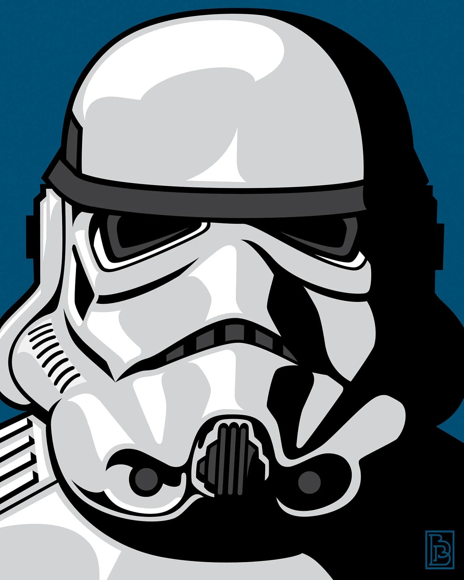 Stormtrooper Star Wars portrait pop art design by artist Bradley Beard