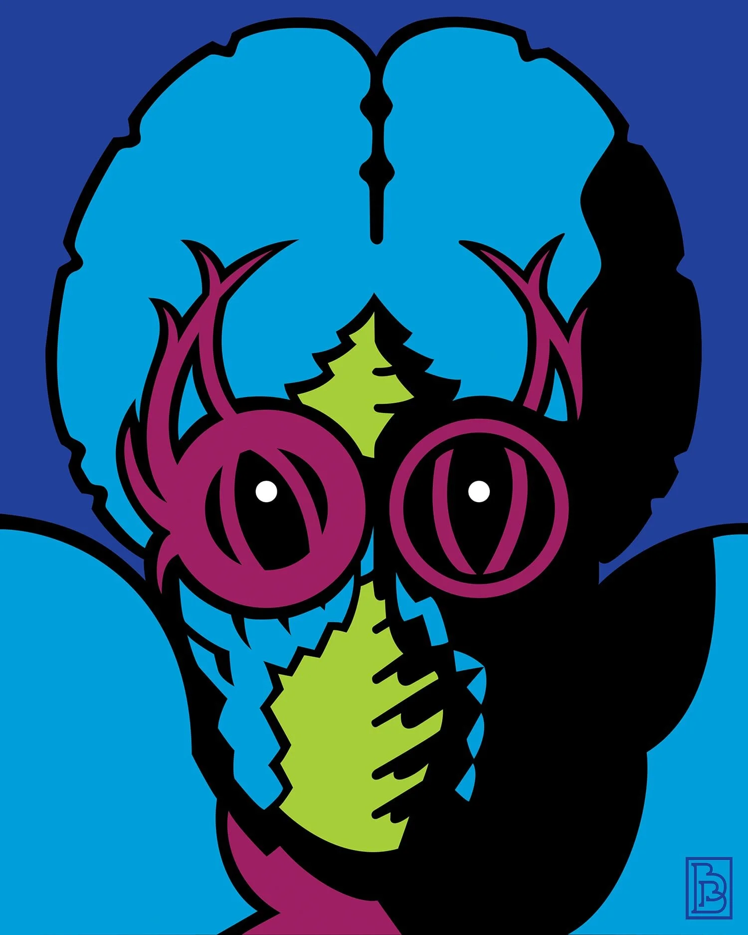 This Island Earth Metaluna Mutant Universal Monsters pop art portrait artist Bradley Beard