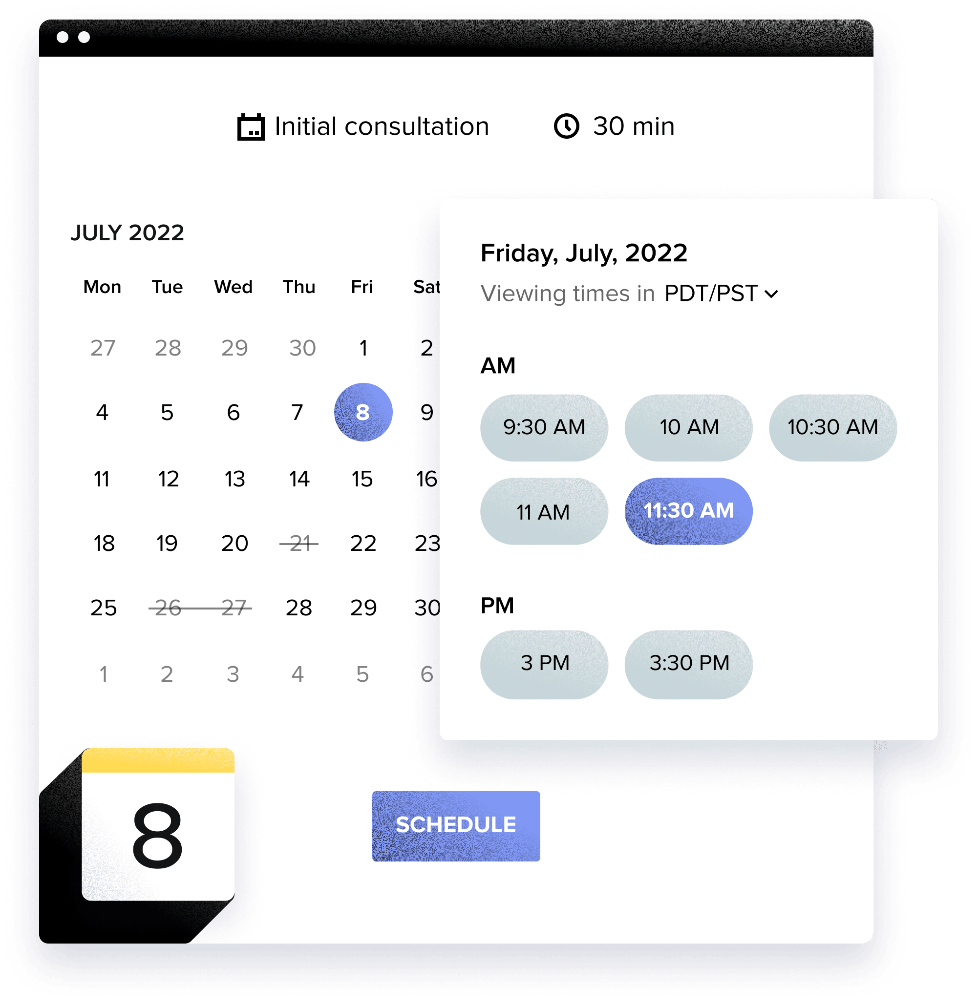 Scheduling with Honeybook calendar
