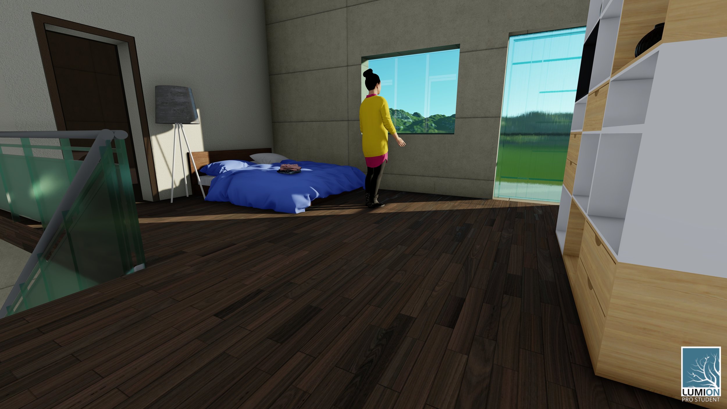Interior rendering of one of the apartments.