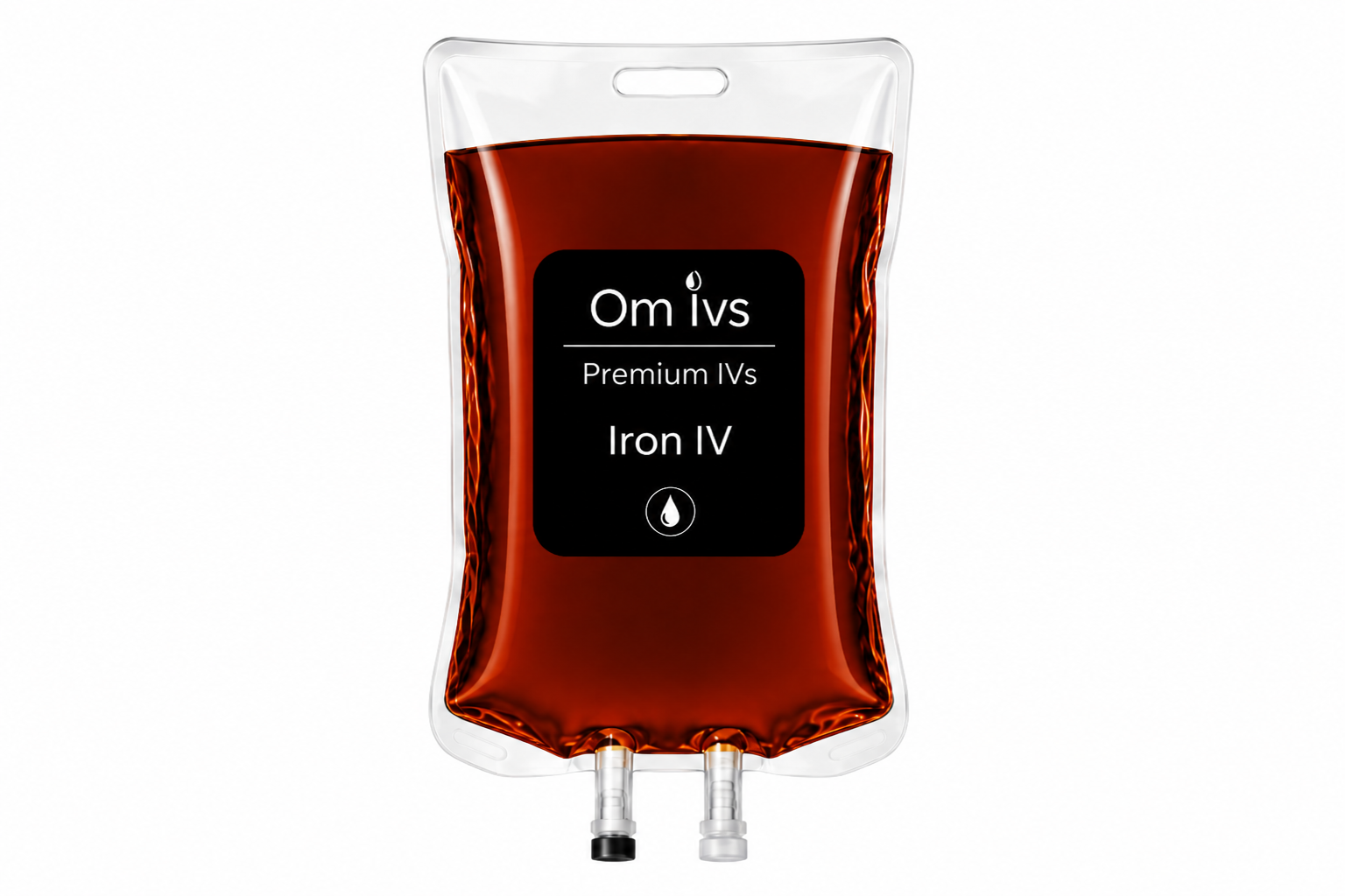 Iron IV infusion bag at Om Integrative Medicine