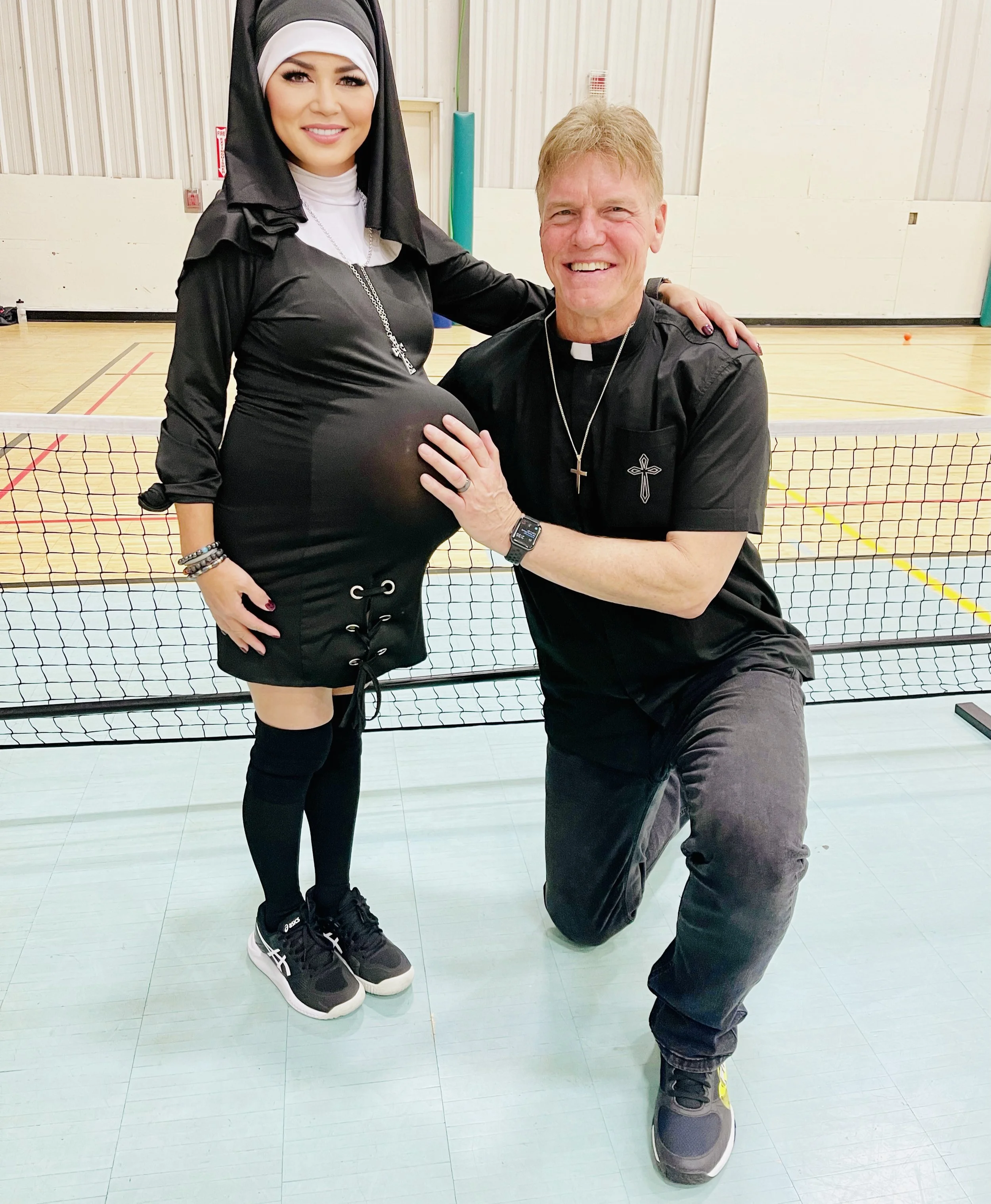 Naughty nun Marie with Father Wayne