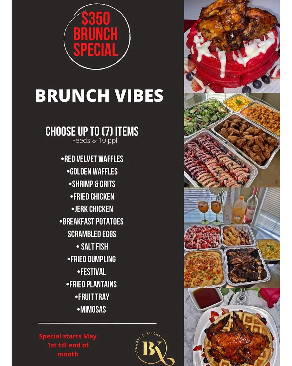🚨🚨Our Brunch Special goes into full effect TOMORROW! If you haven&rsquo;t already booked us for the month of May click the link in the bio.
.
#jamaicanfood  #yawd #yawdfood #atl #atlantafoodies #chef #catering #catering service #yummyfood #blackown