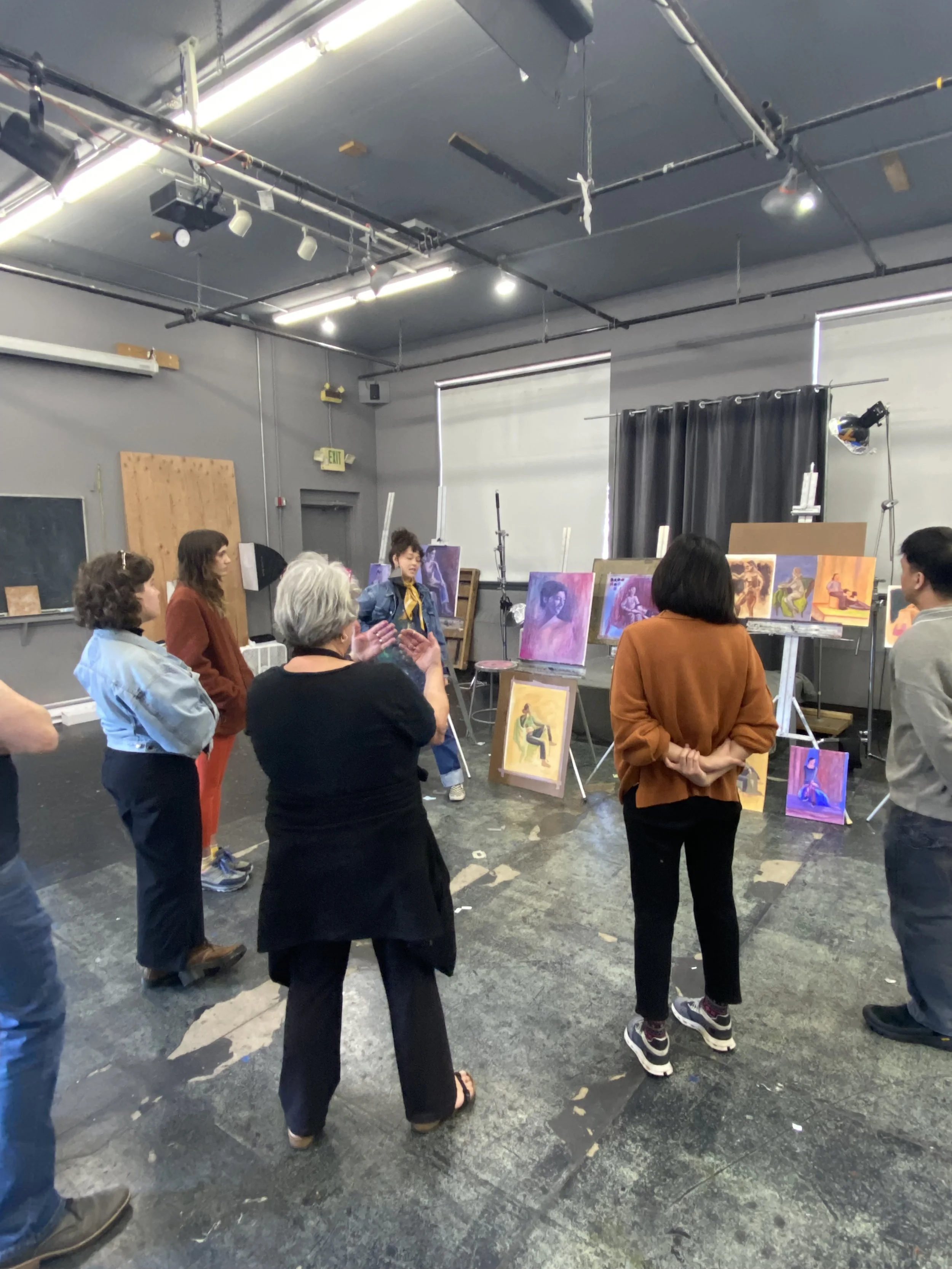Intro to Figure Painting, Gage Academy of Art, Seattle

Facilitating a group critique with students in an introductory figure painting course.