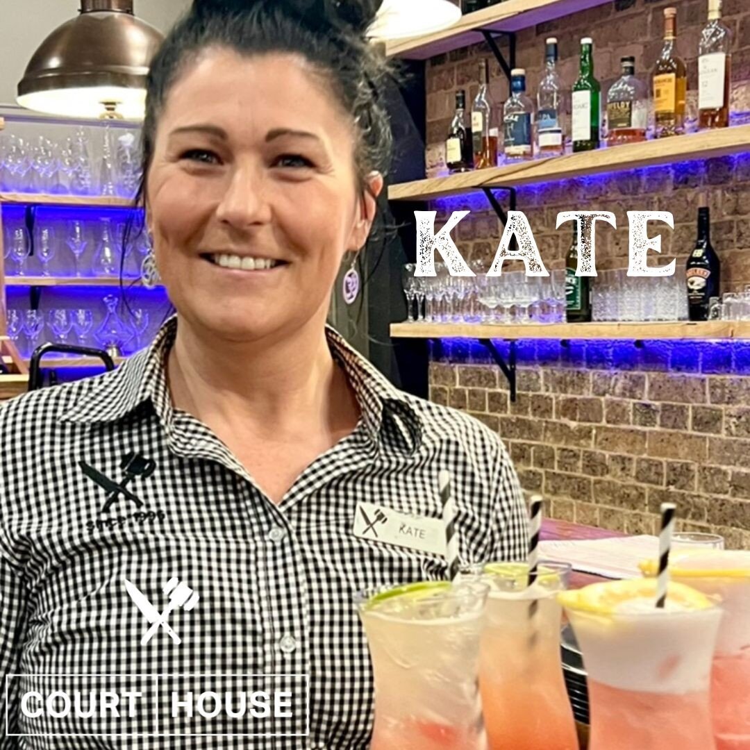 INTRODUCING KATE.........

Kate has been working at the Courthouse for almost a year now.
Kate is not new to  the hospitality industry, with many years experience and still has a strong love for it.
You are sure to be greeted with a smile, so come vi
